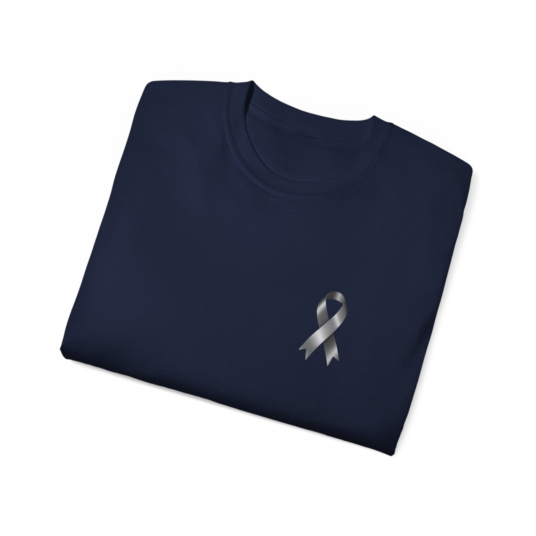 Brain Cancer Awareness Month T-Shirt | Gray Ribbon Floral Brain Design
