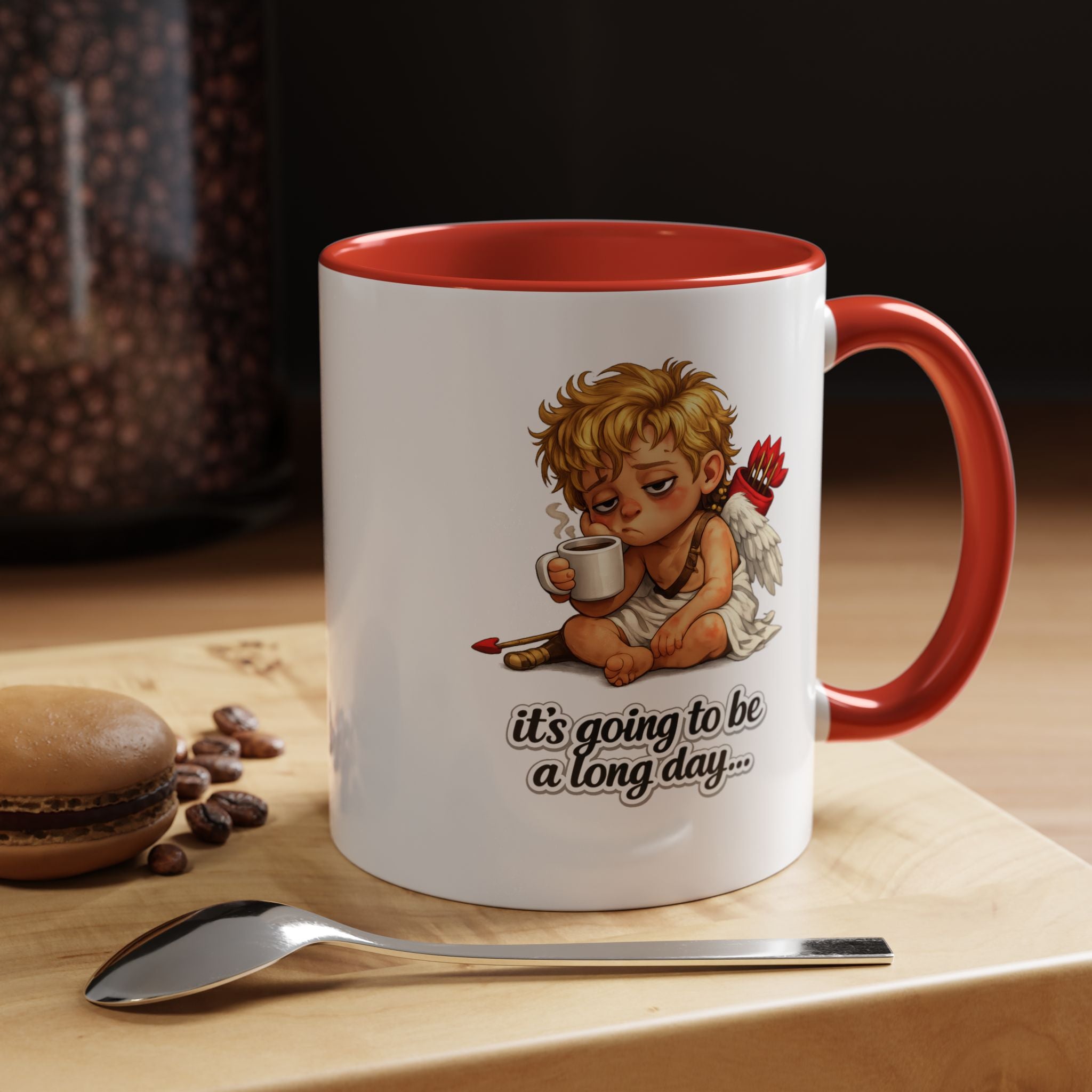 It’s Going to Be a Long Day Cupid Coffee Mug – Funny Valentine’s Day Coffee Lover Gift