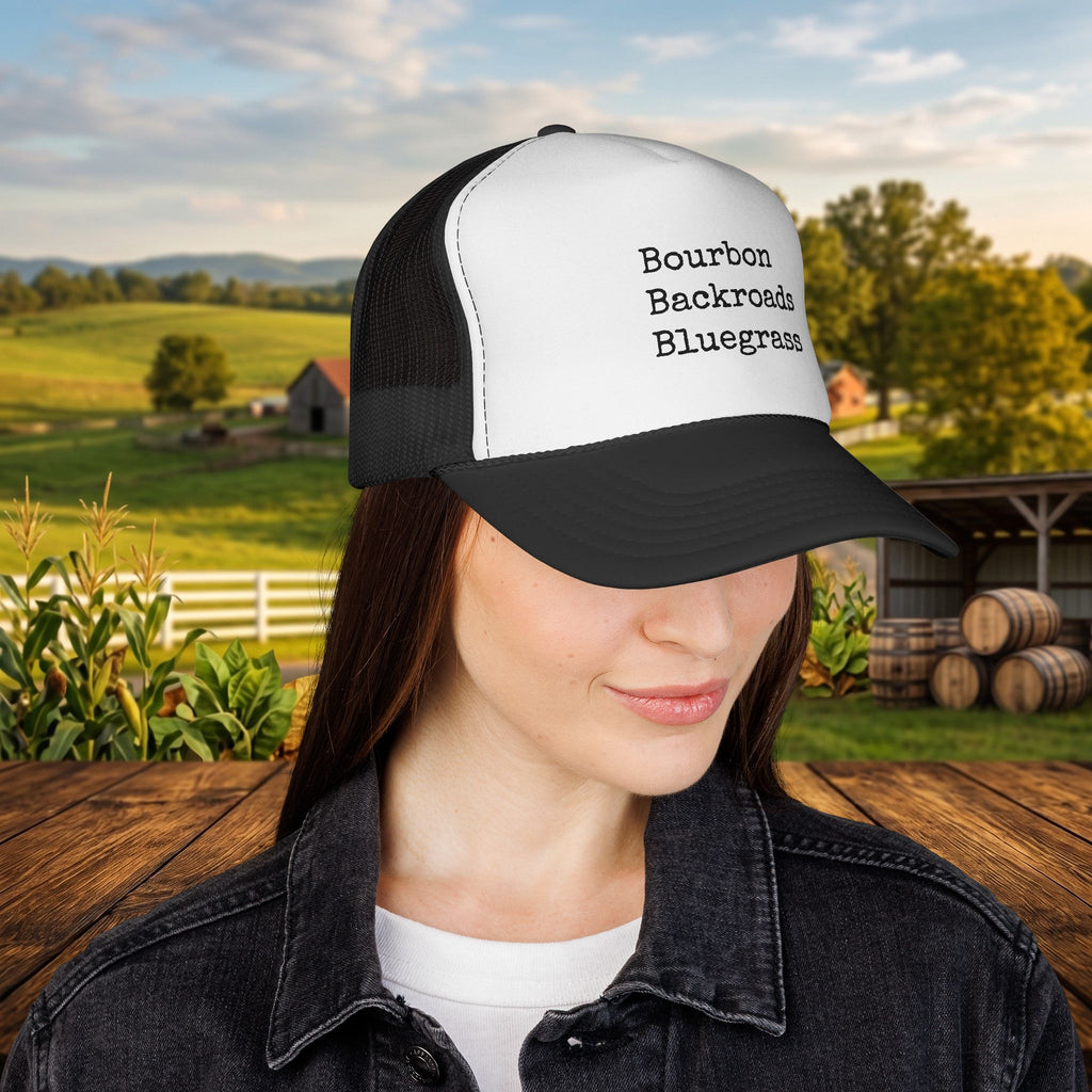 Bourbon Backroads Bluegrass Kentucky Trucker Hat | Southern Country Cap