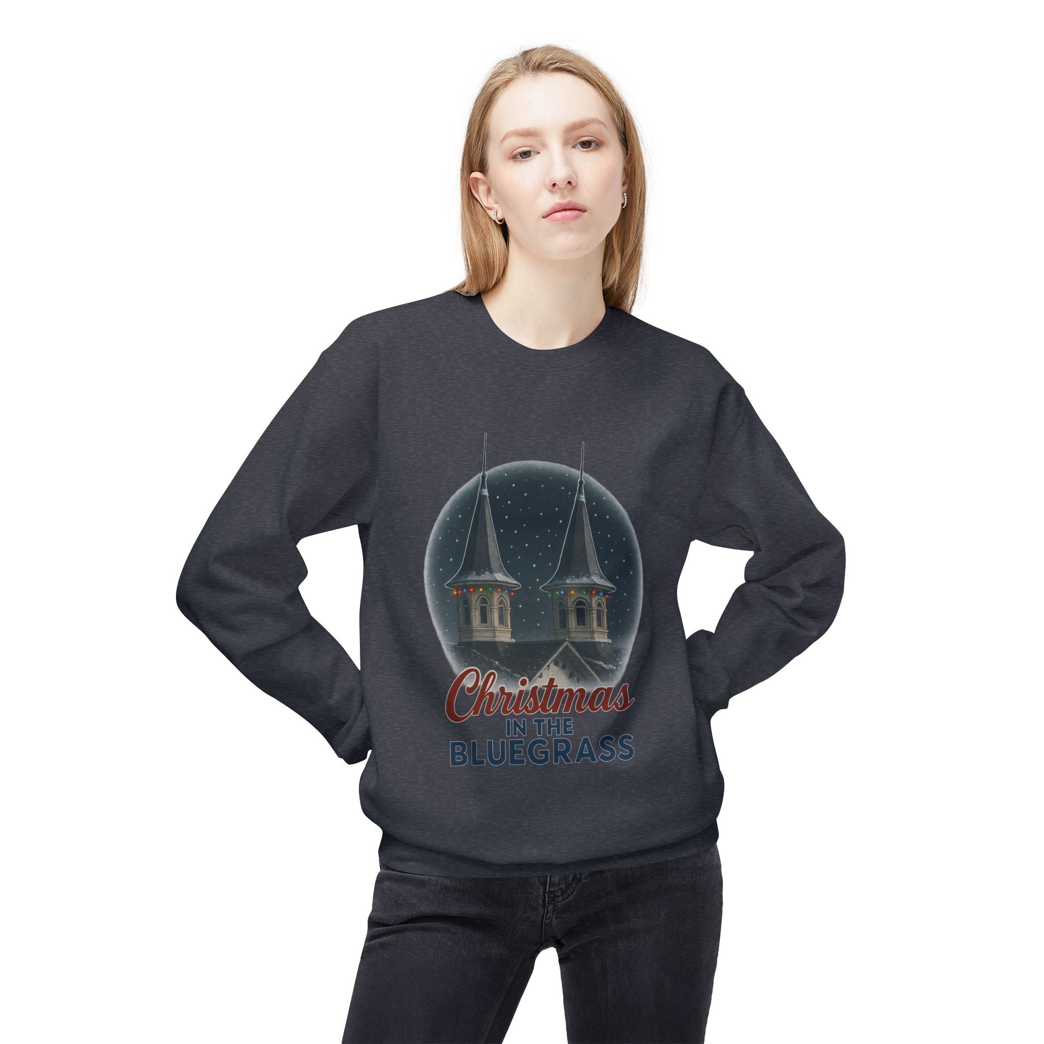 🎄 Christmas in the Bluegrass Sweatshirt – Churchill Downs Twin Spires Holiday Design