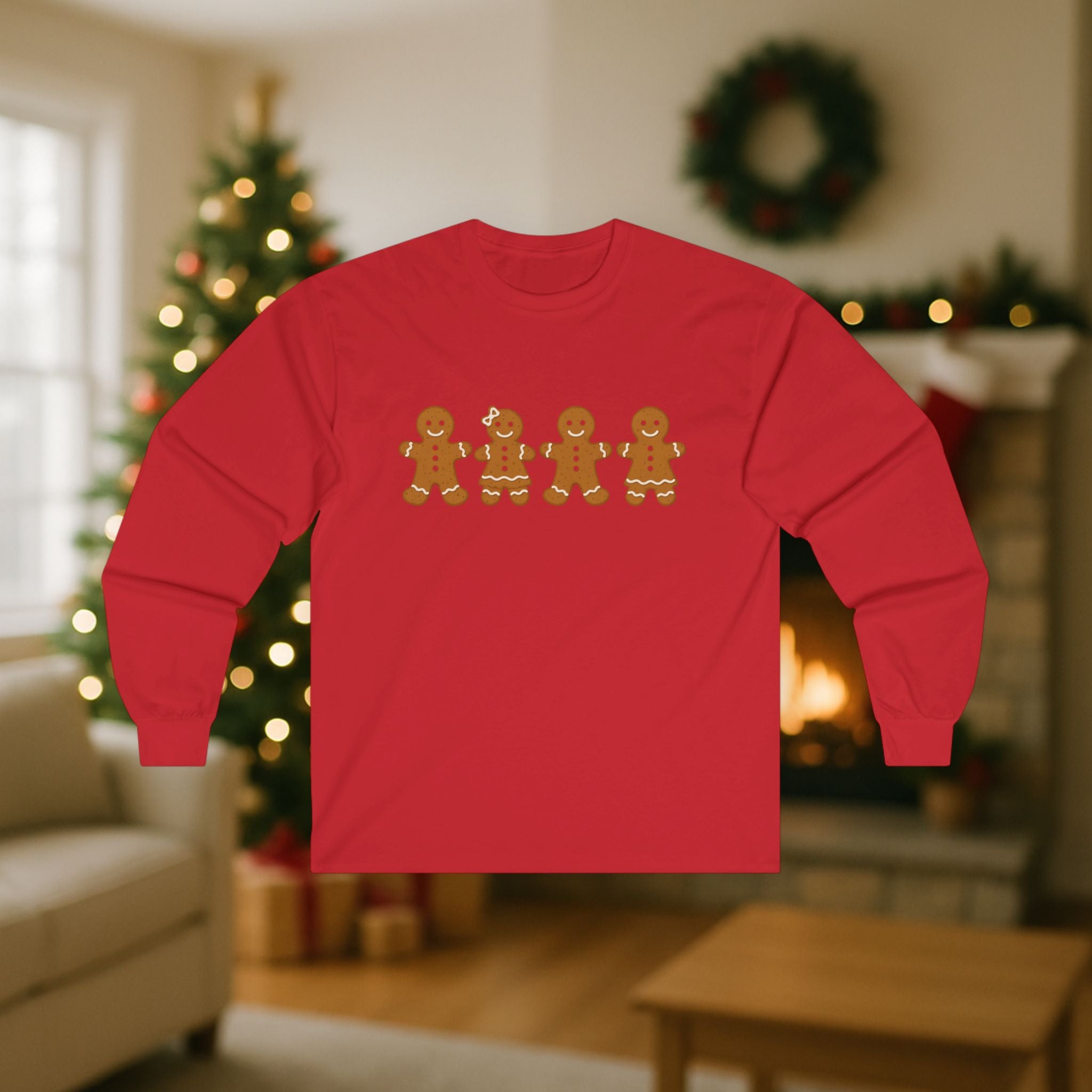 Gingerbread Family Christmas Long Sleeve Shirt – Cute Holiday Cookie Design | Festive Matching Family Christmas Tee
