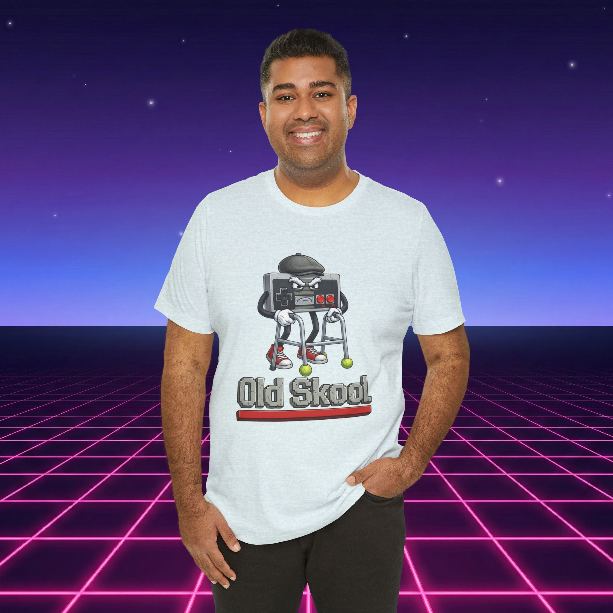 Old Skool Retro Gaming T-Shirt – Vintage Controller Grandpa Gamer Graphic Tee