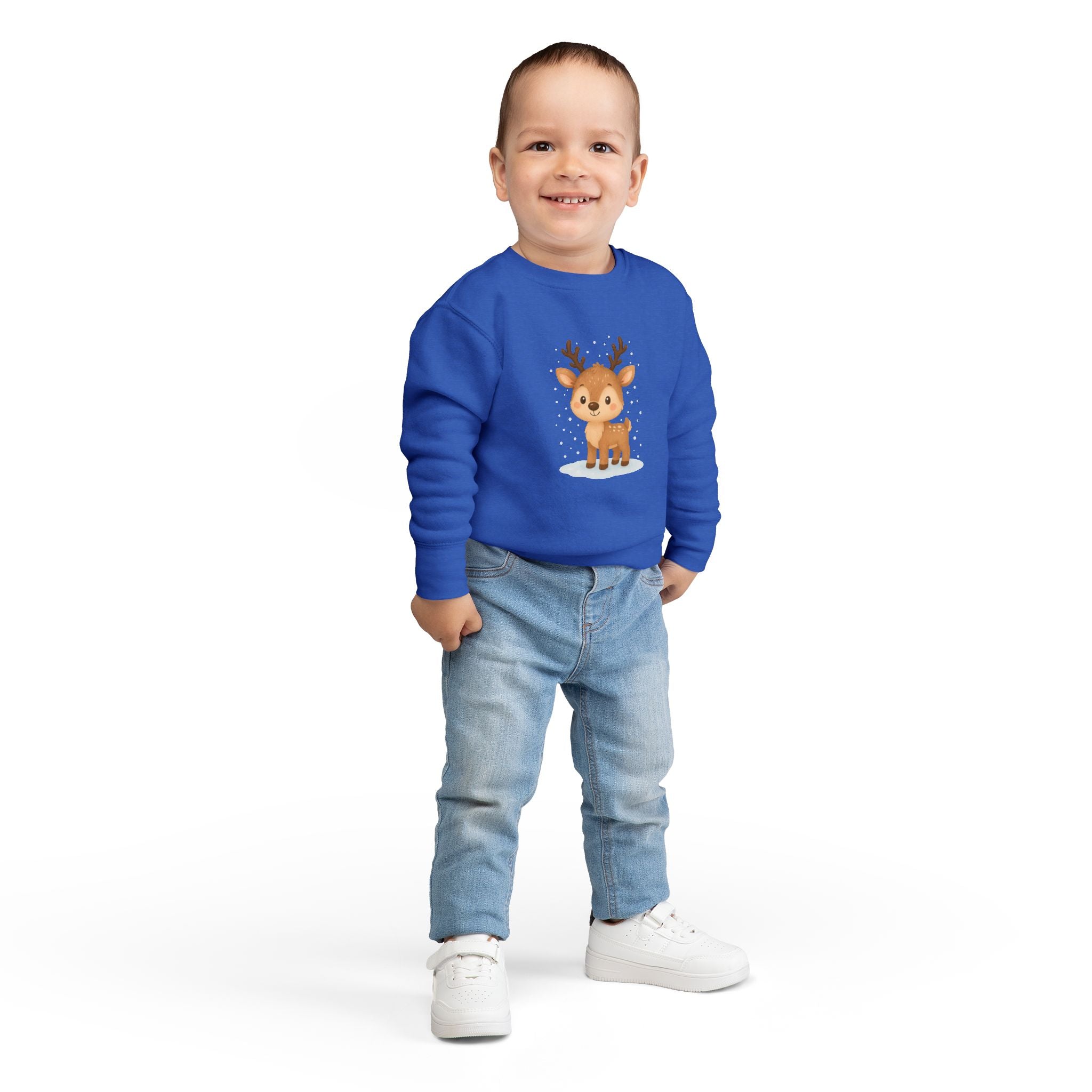 Cute Reindeer Toddler Christmas Sweatshirt – Cozy Holiday Pullover for Kids