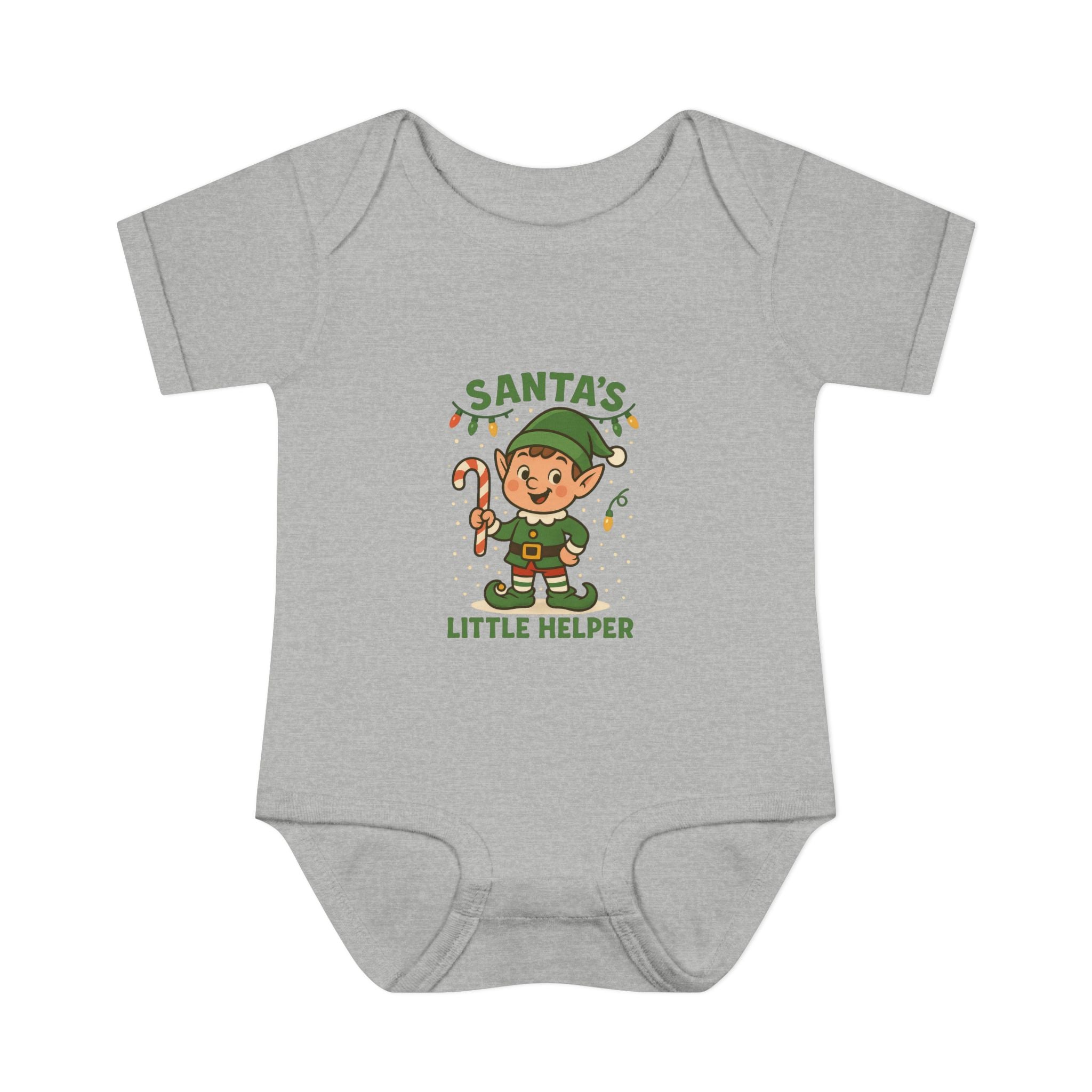 Santa’s Little Helper Baby Christmas Bodysuit – Cute Holiday Elf Infant Onesie
