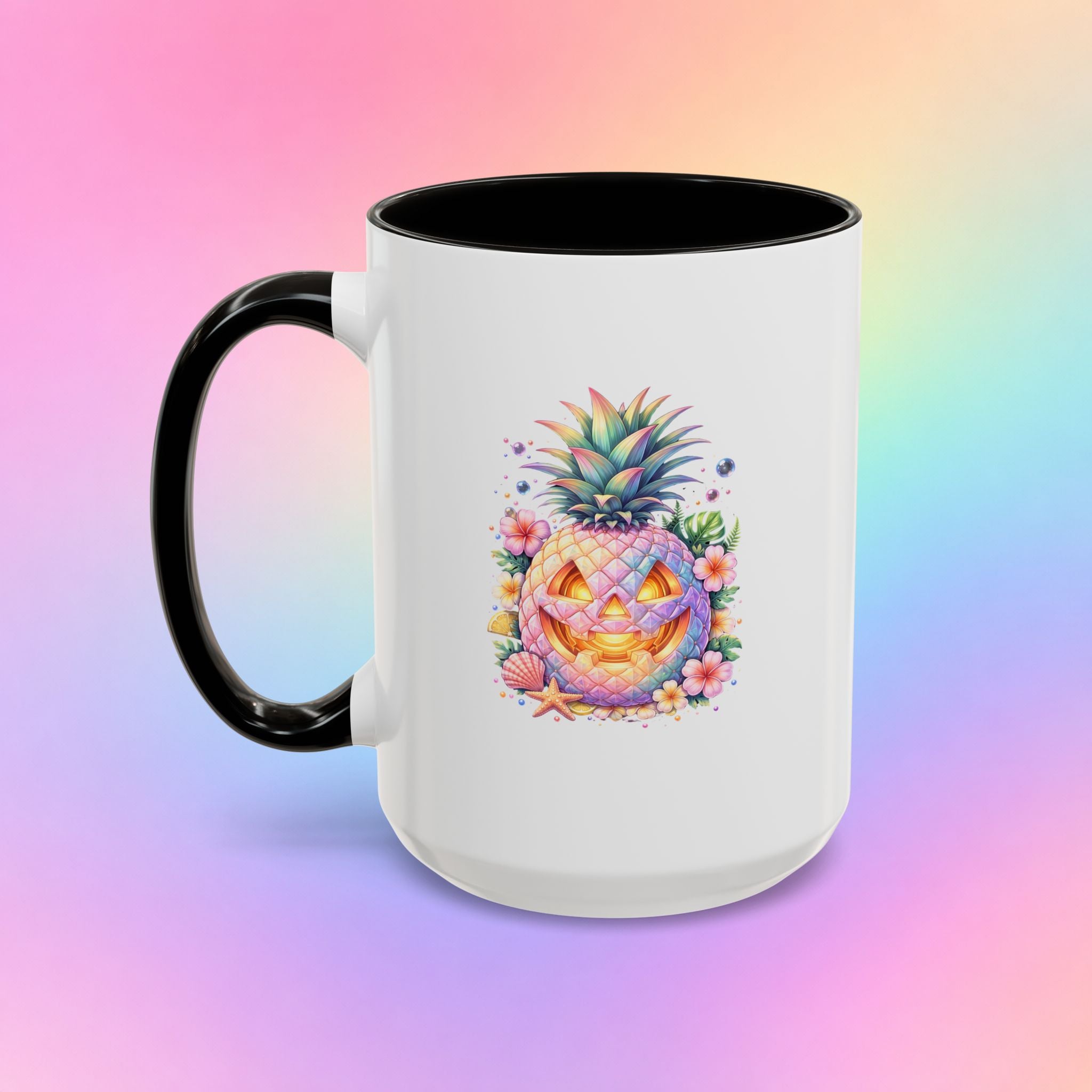 Summerween Pineapple Jack-O’-Lantern Coffee Mug | Tropical Halloween Mug