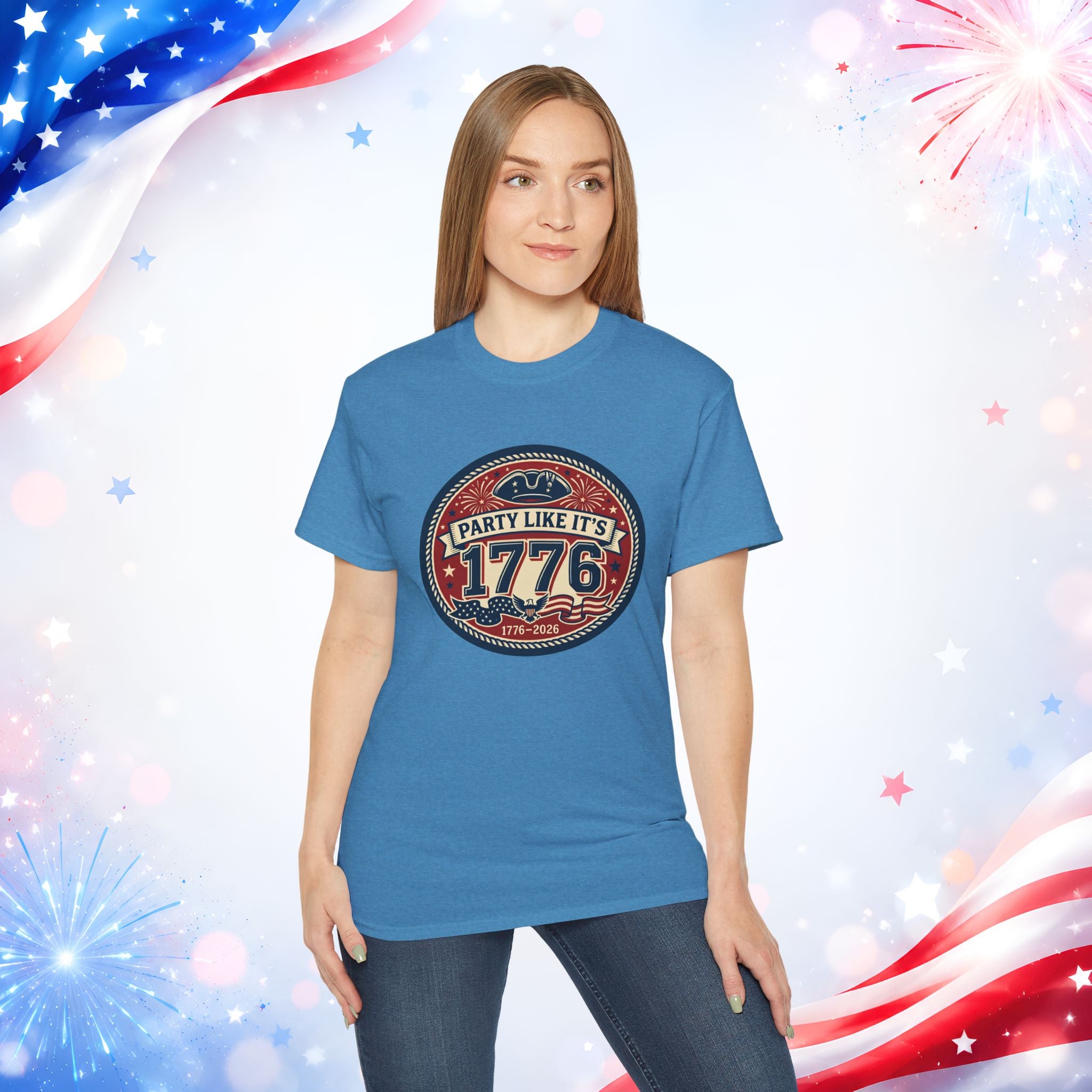Party Like It’s 1776 T-Shirt | America 250th Birthday 4th of July Patriotic Tee