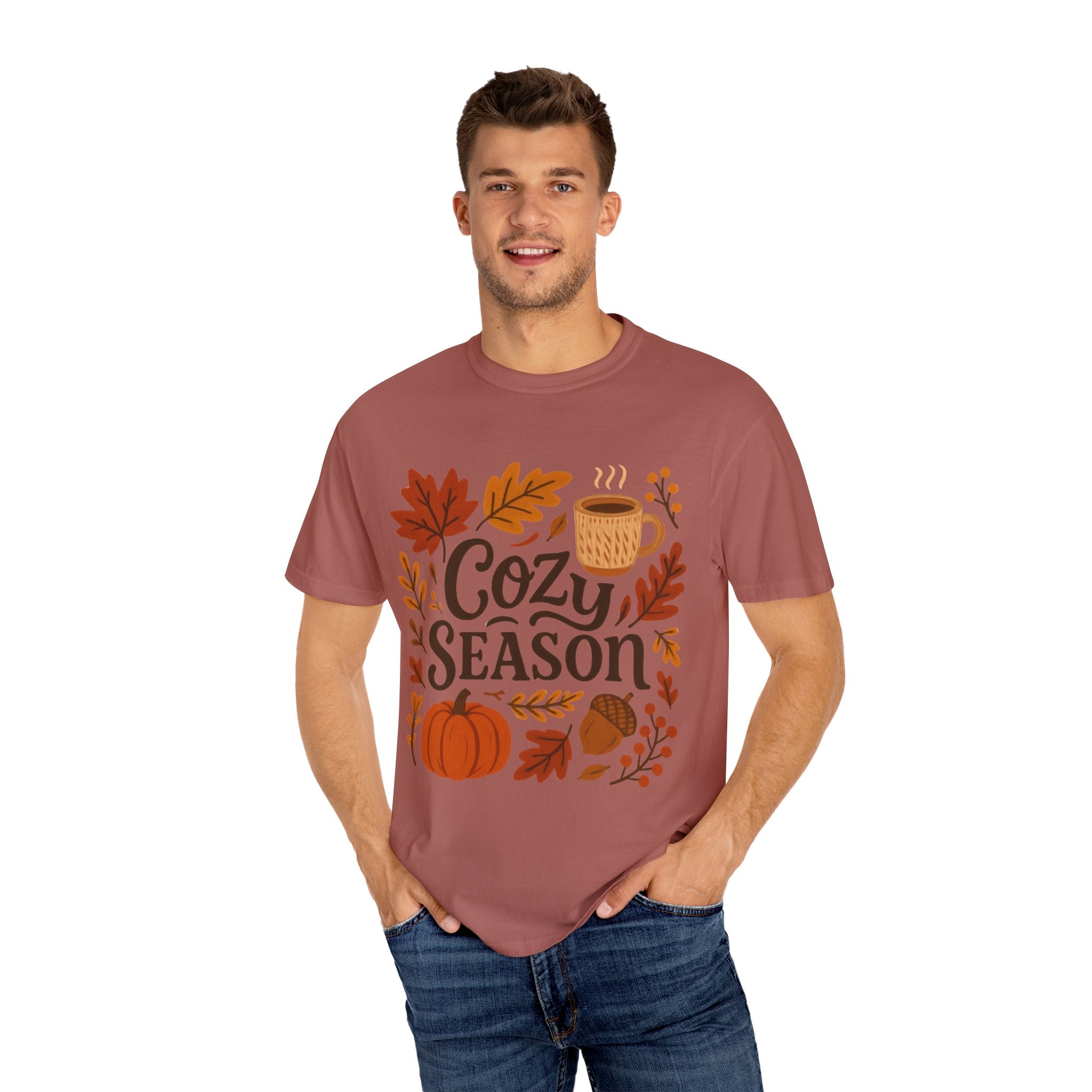 Cozy Season Unisex T-shirt, Fall Fashion Tee, Autumn Apparel, Gift for Him/Her, Pumpkin Spice Shirt, Relaxing Vibes