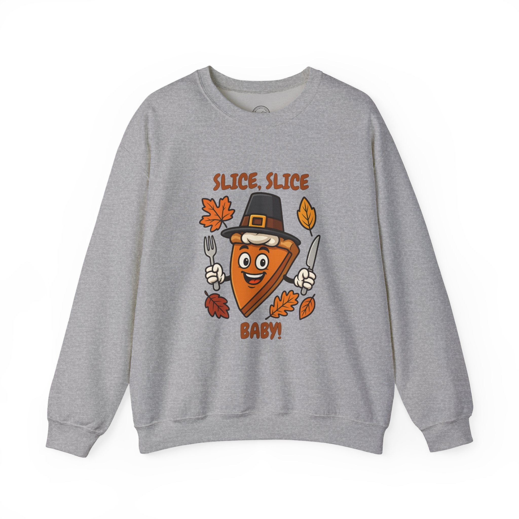 Pumpkin Pie Pilgrim Slice Cartoon | Fun Thanksgiving Sweatshirt