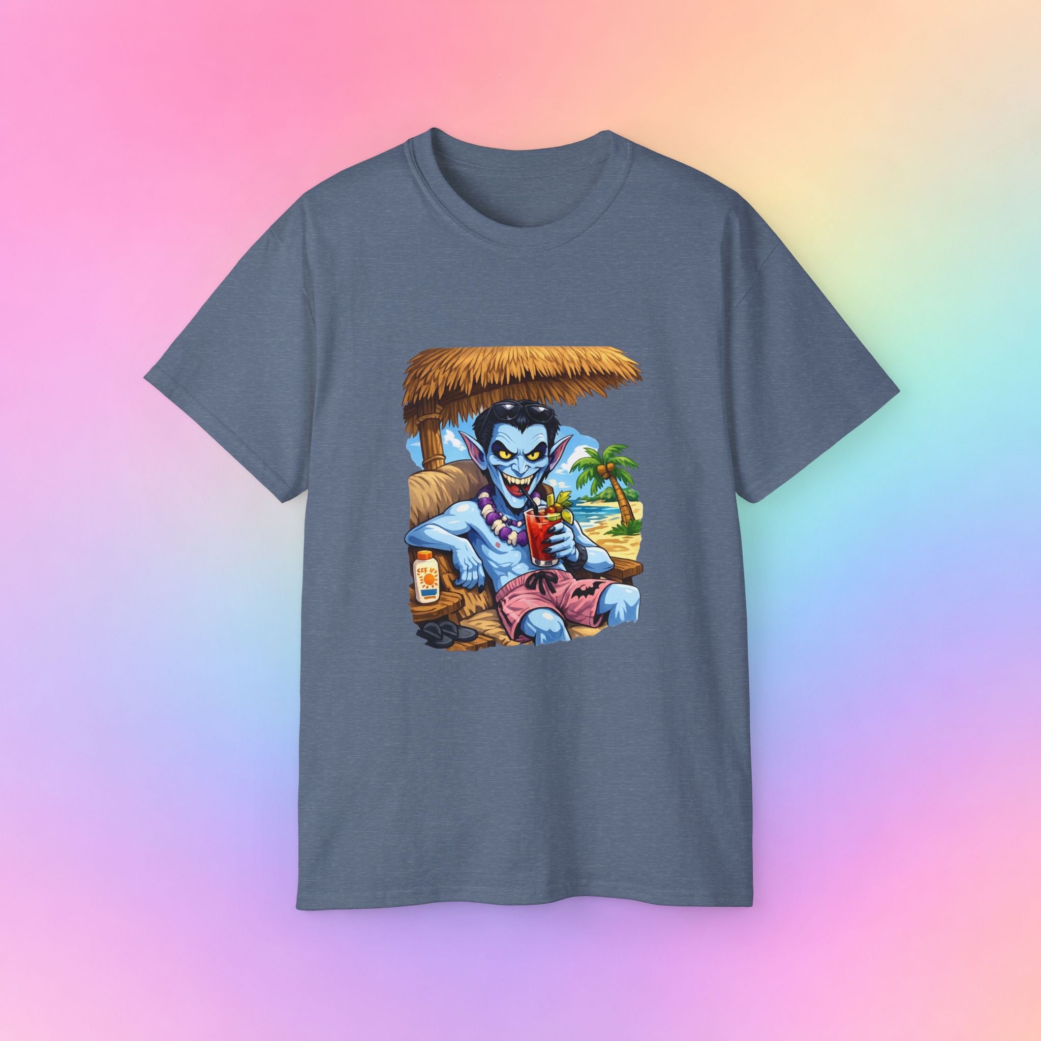 Summerween Vampire Beach Vacation T-Shirt | Spooky Summer Halloween Tee