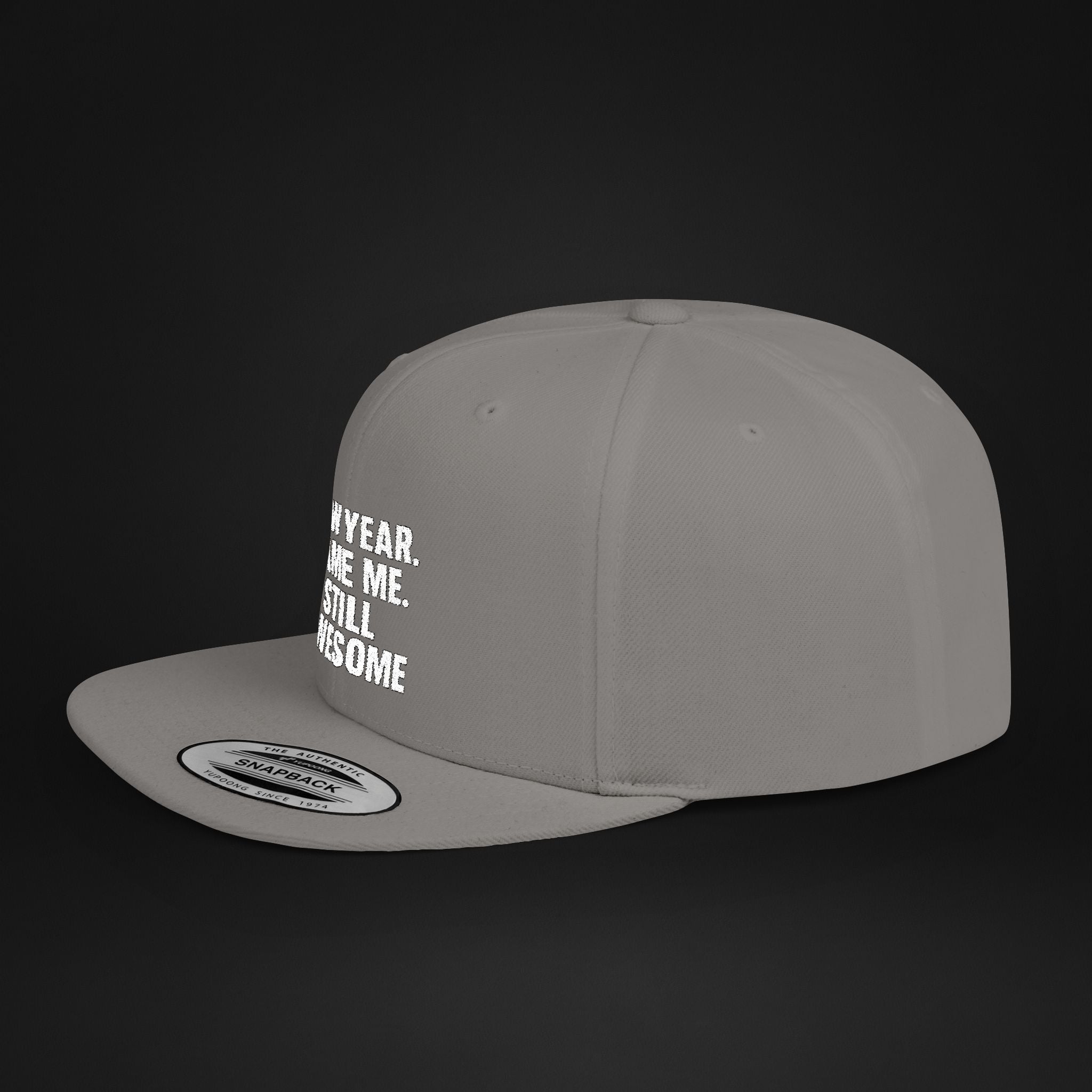 New Year Same Me Still Awesome Embroidered Snapback Hat – Funny New Year Statement Cap, Unisex Flat Bill Hat