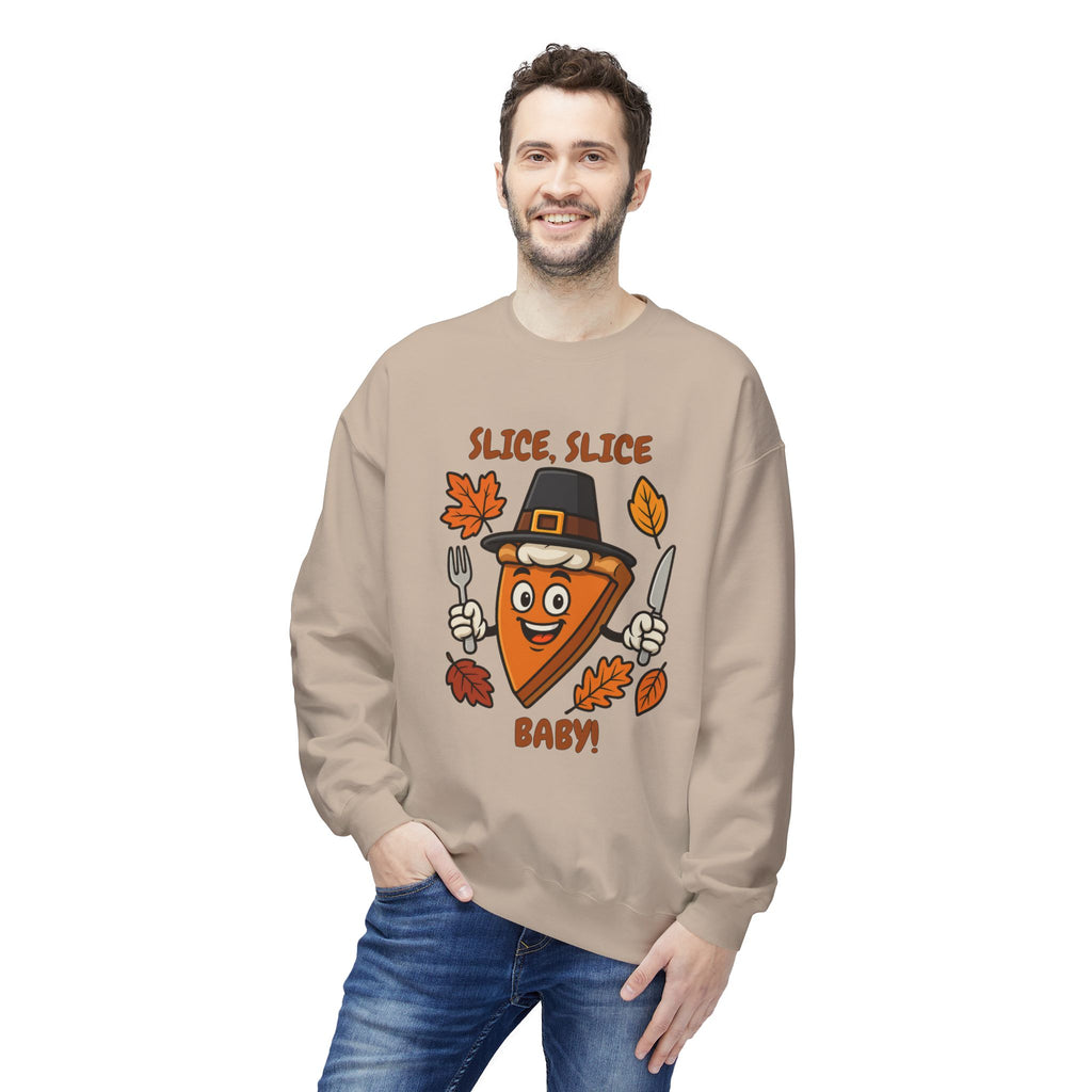 Pumpkin Pie Pilgrim Slice Cartoon | Fun Thanksgiving Sweatshirt
