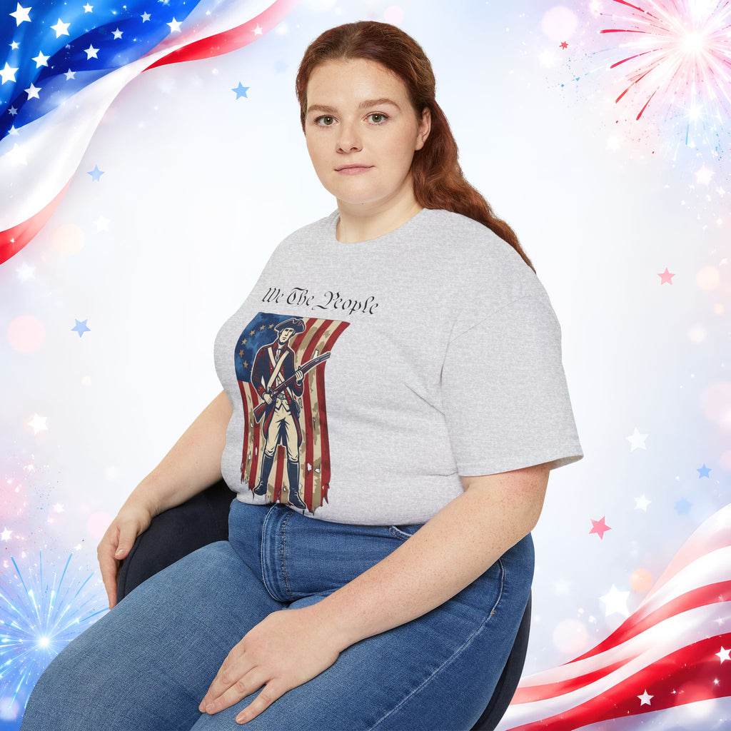 Revolutionary Soldier 4th of July T-Shirt | Vintage American Flag Patriotic Tee