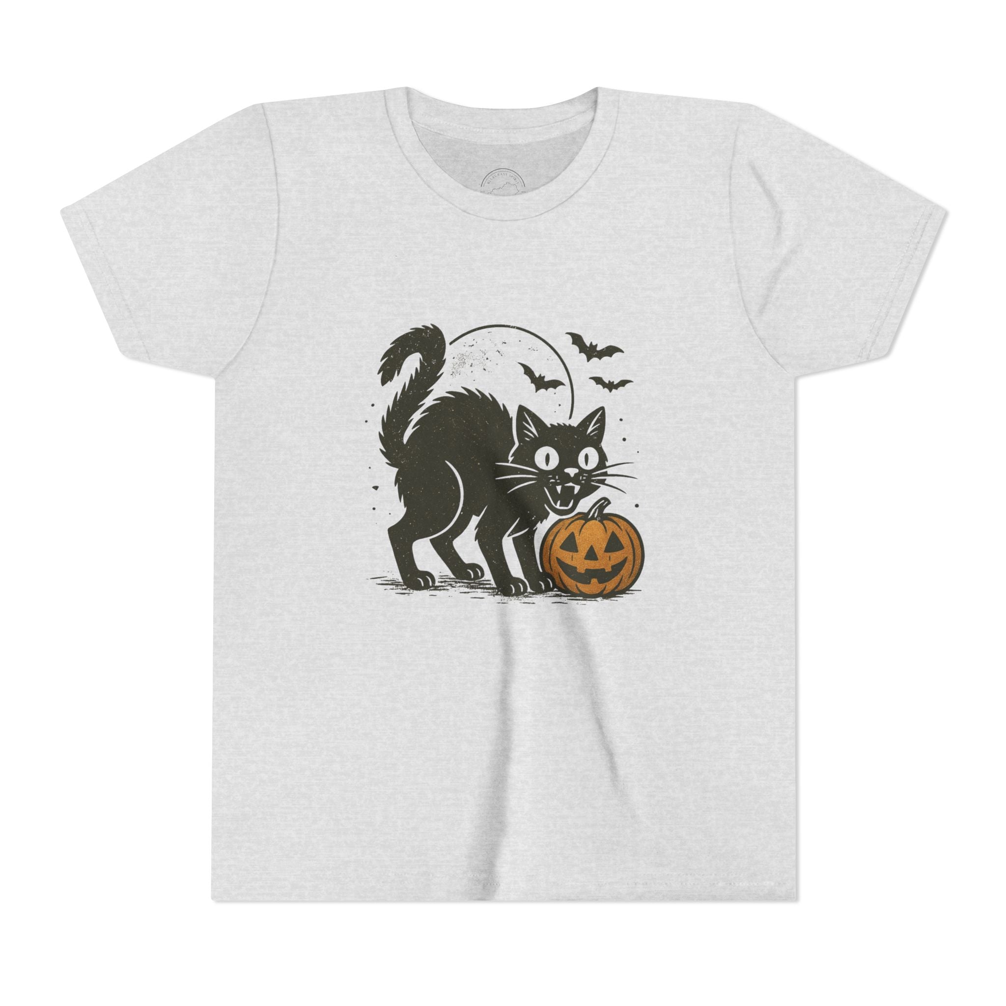 Spooky Black Cat & Jack-O’-Lantern Kids Halloween T-Shirt