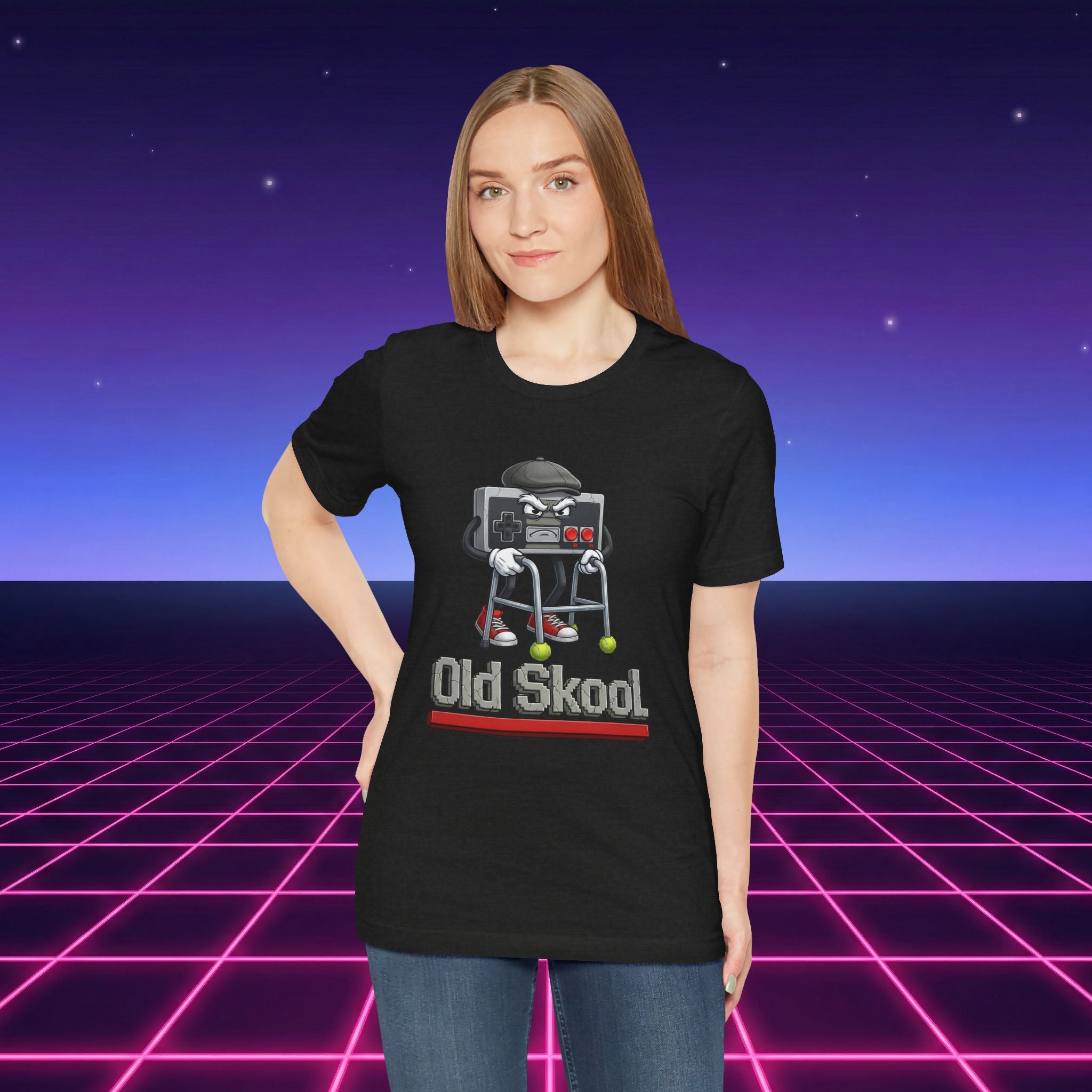 Old Skool Retro Gaming T-Shirt – Vintage Controller Grandpa Gamer Graphic Tee