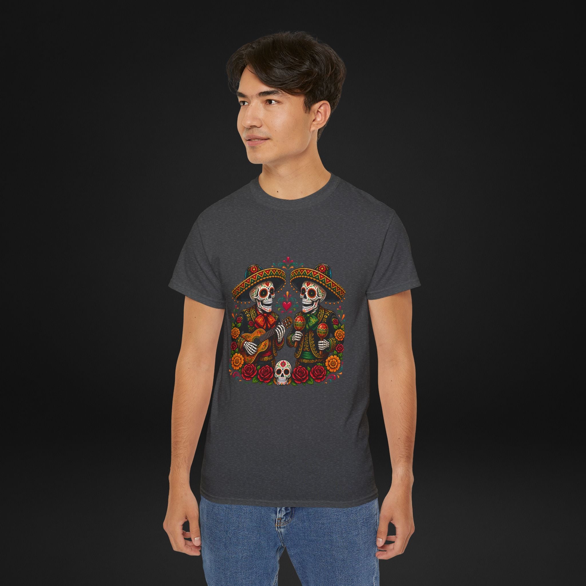 Cinco De Mayo Sugar Skull Mariachi T-Shirt | Dia de los Muertos Inspired Fiesta Tee