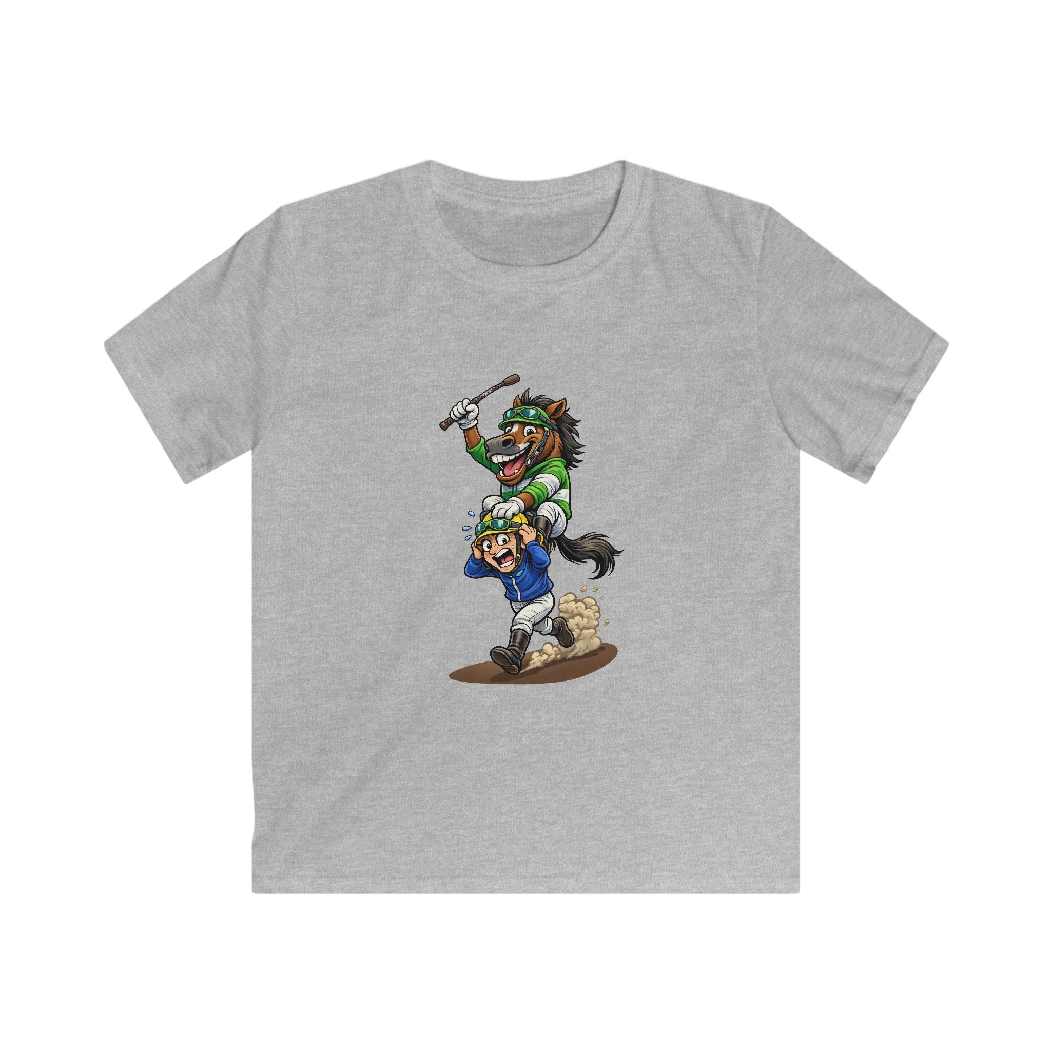 Funny Derby Horse & Jockey Kids Softstyle Tee | Youth Horse Racing Shirt