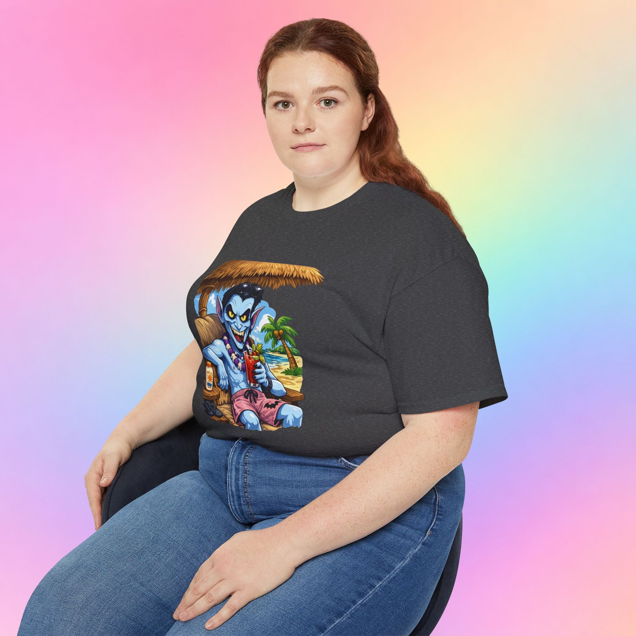 Summerween Vampire Beach Vacation T-Shirt | Spooky Summer Halloween Tee