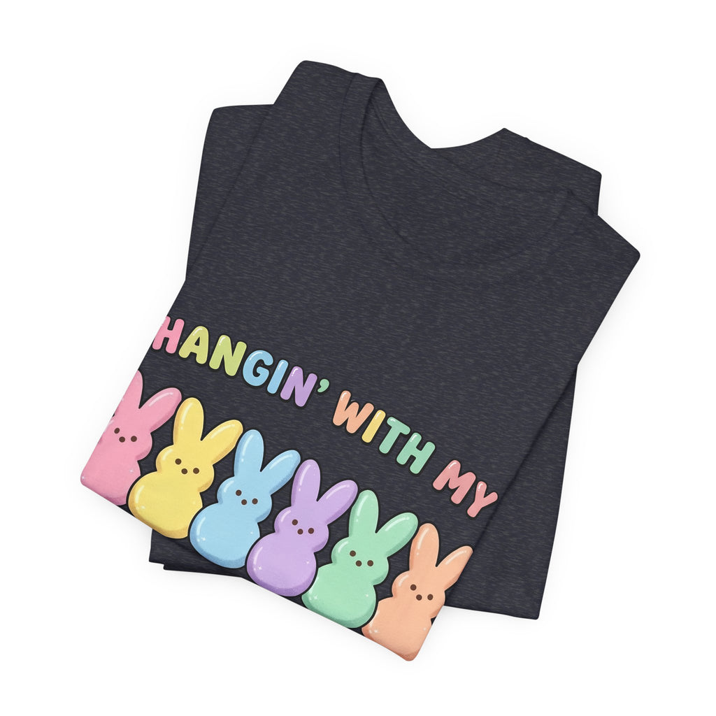 Hangin’ With My Peeps Easter T-Shirt | Cute Pastel Bunny Shirt