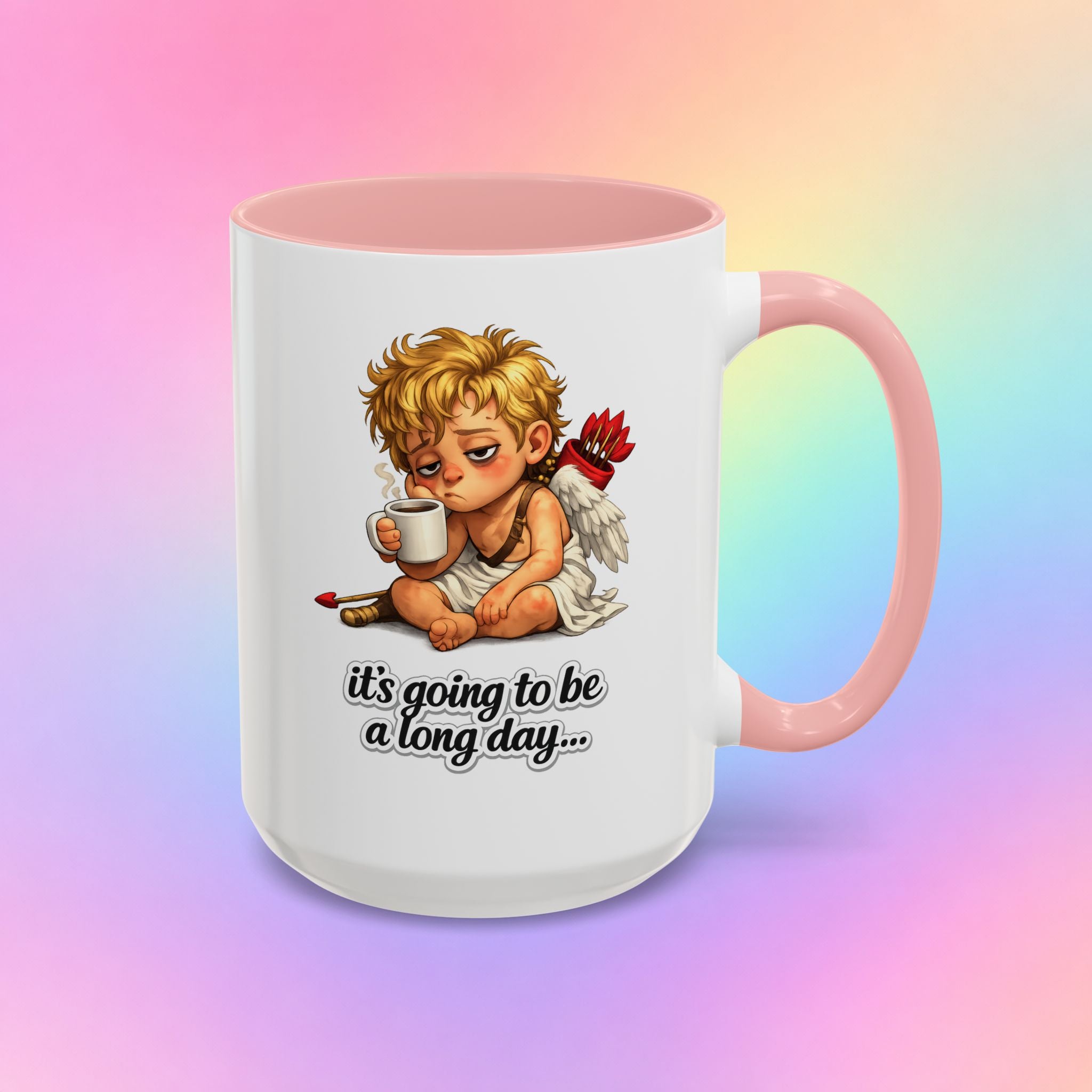 It’s Going to Be a Long Day Cupid Coffee Mug – Funny Valentine’s Day Coffee Lover Gift