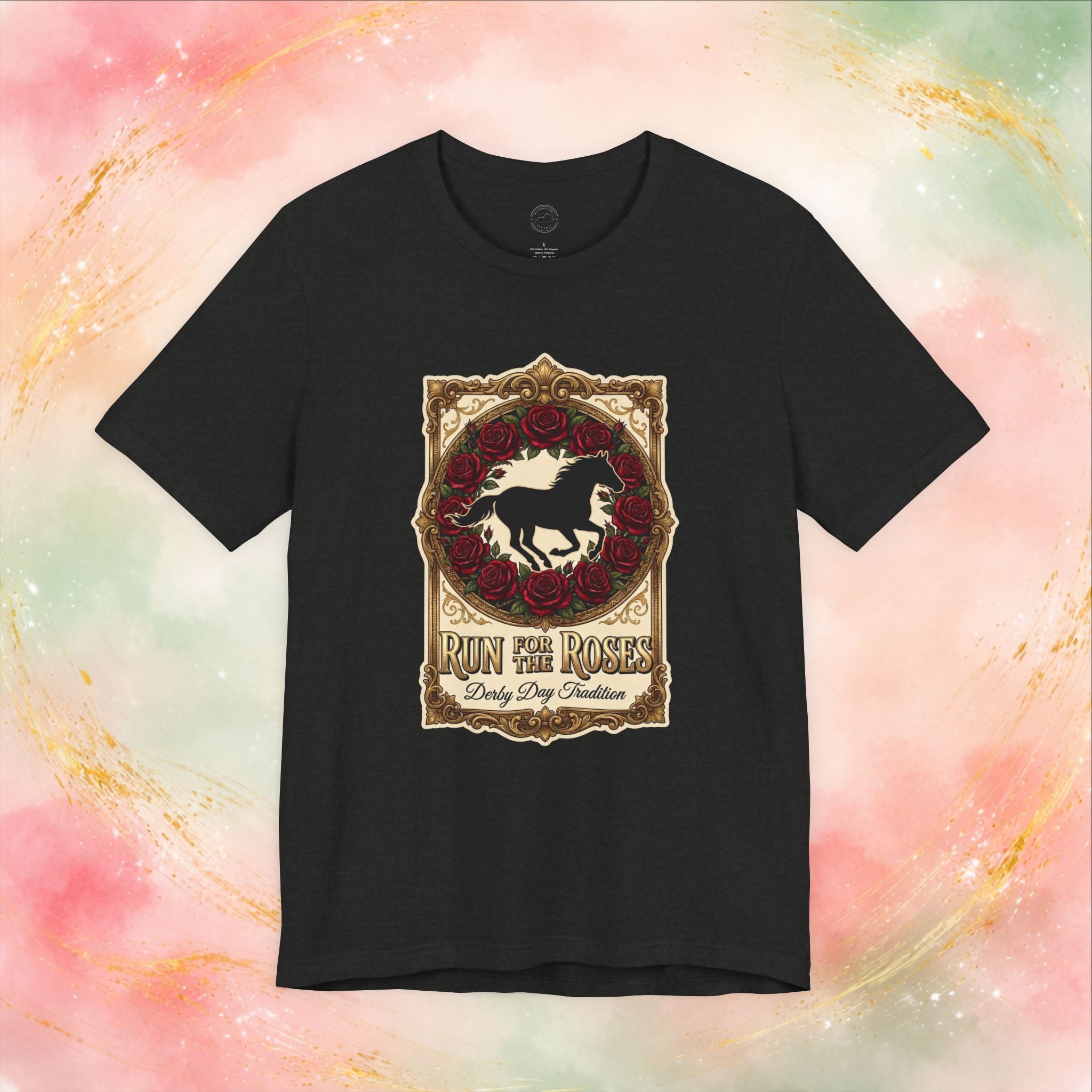 Run for the Roses Unisex T-Shirt, Derby Day Horse Shirt, Vintage Floral Racing Tee
