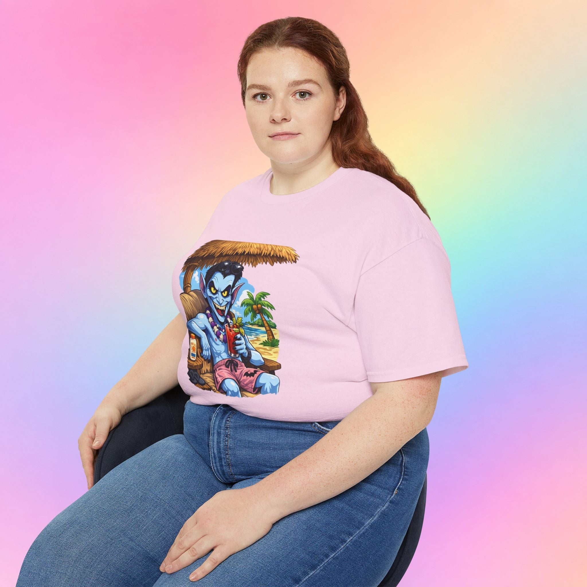 Summerween Vampire Beach Vacation T-Shirt | Spooky Summer Halloween Tee