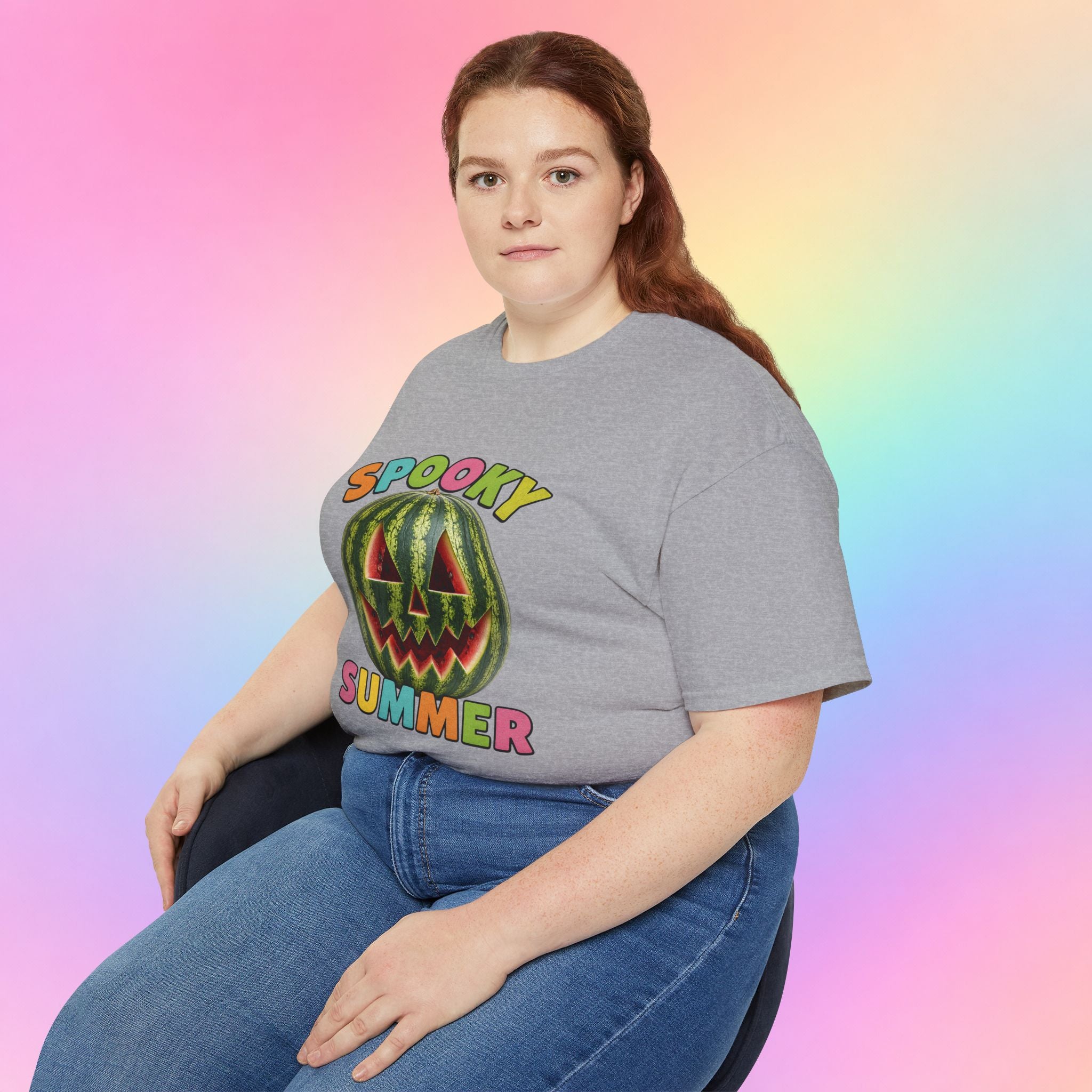 Spooky Summer Watermelon Jack-O’-Lantern T-Shirt | Summerween Halloween Shirt