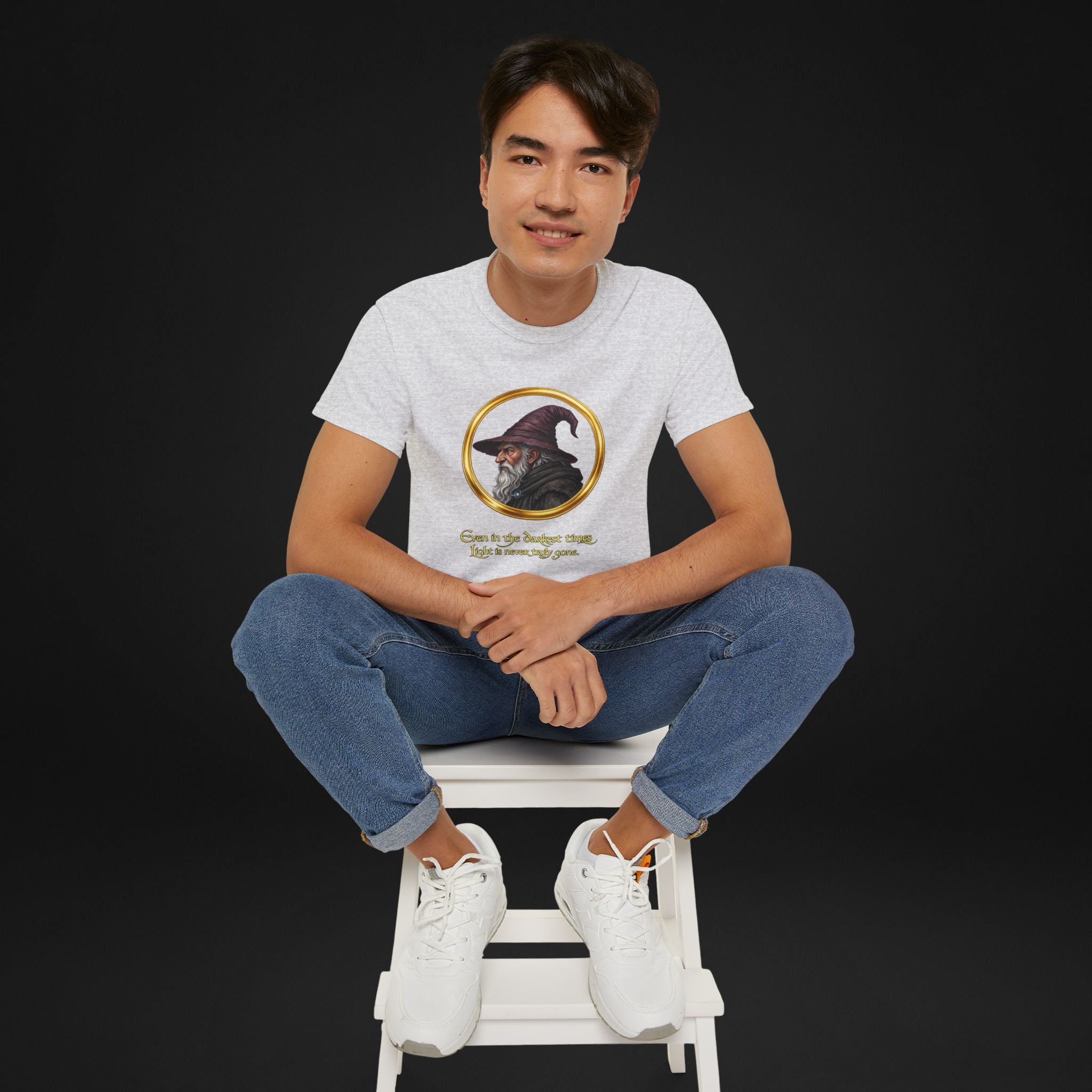 Vintage Wizard Graphic T-Shirt | Fantasy Side Profile Tee