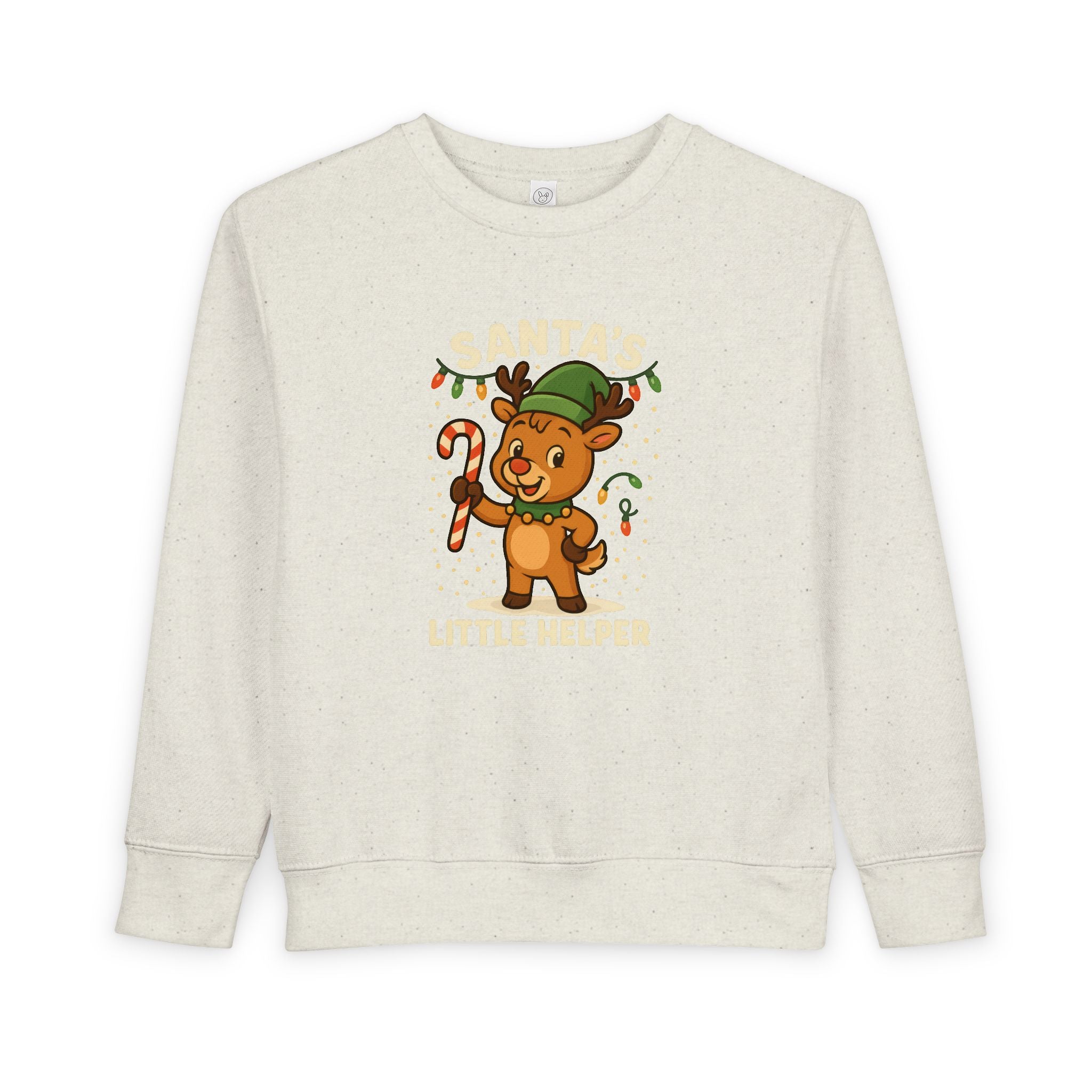 Santa’s Little Helper Toddler Christmas Sweatshirt – Cute Reindeer Holiday Pullover