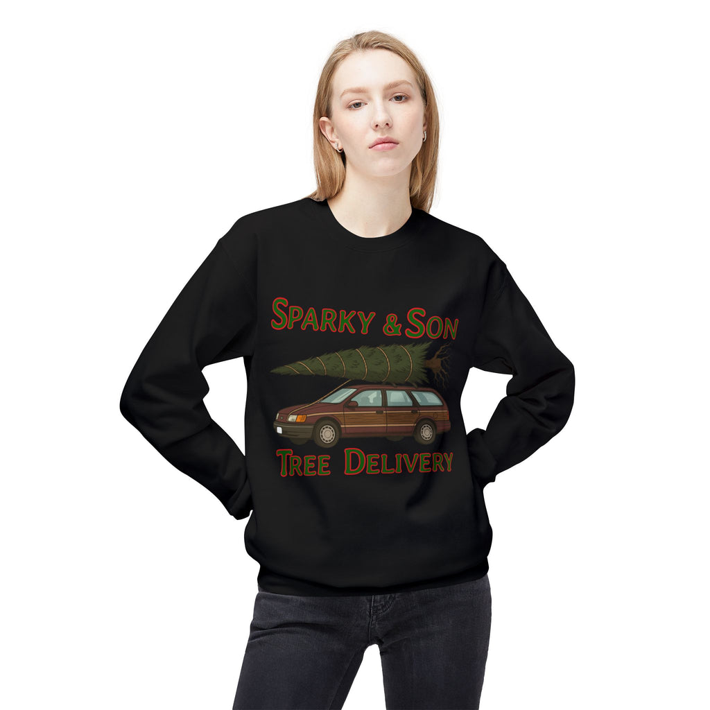 🎄 Sparky & Son Tree Delivery Christmas Sweatshirt – Inspired by a Classic Holiday Comedy