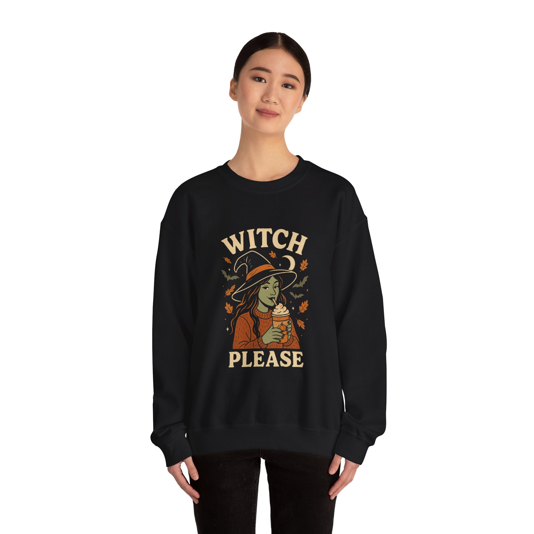 Witch Please Halloween Sweatshirt – Cozy Fall Witch PSL Design