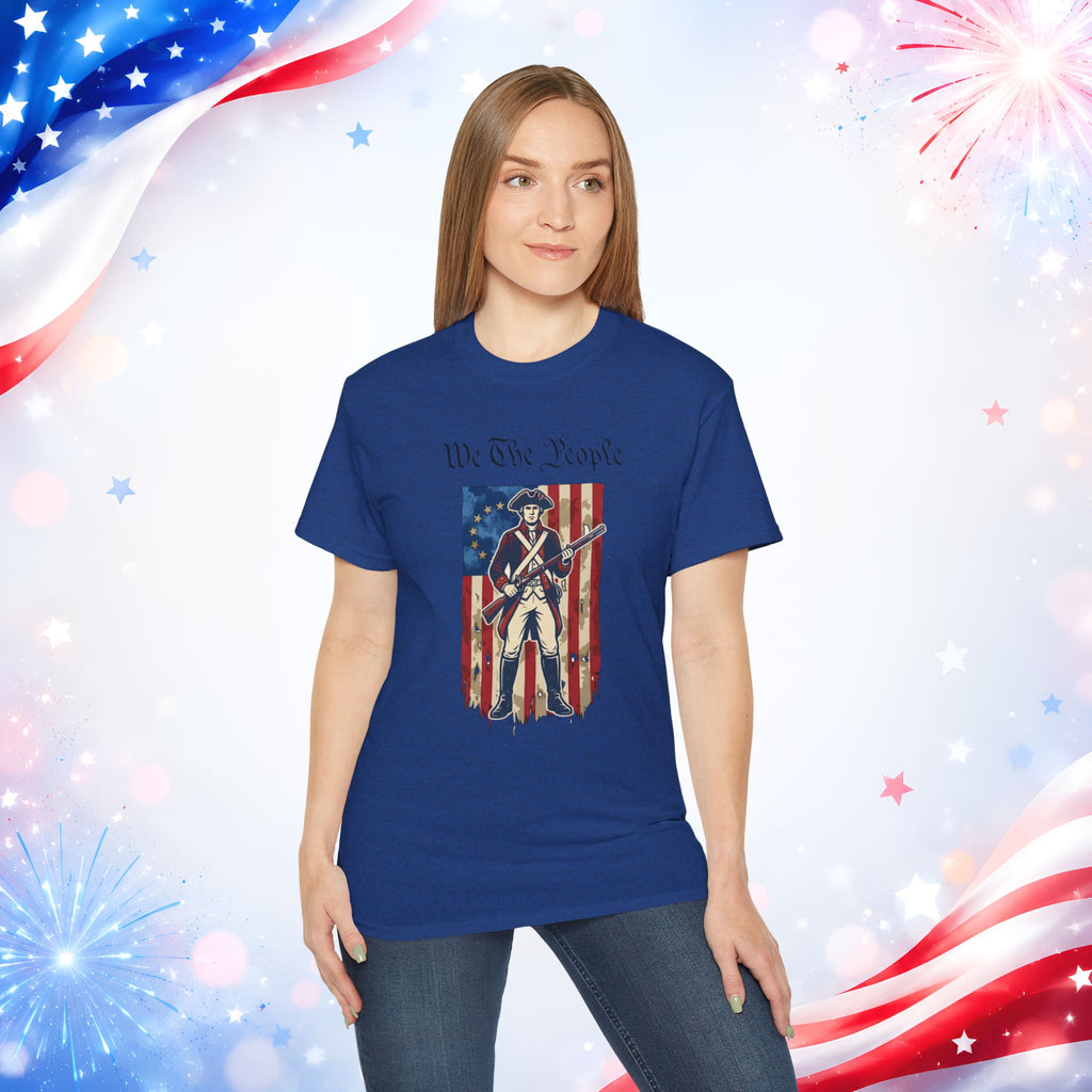 Revolutionary Soldier 4th of July T-Shirt | Vintage American Flag Patriotic Tee