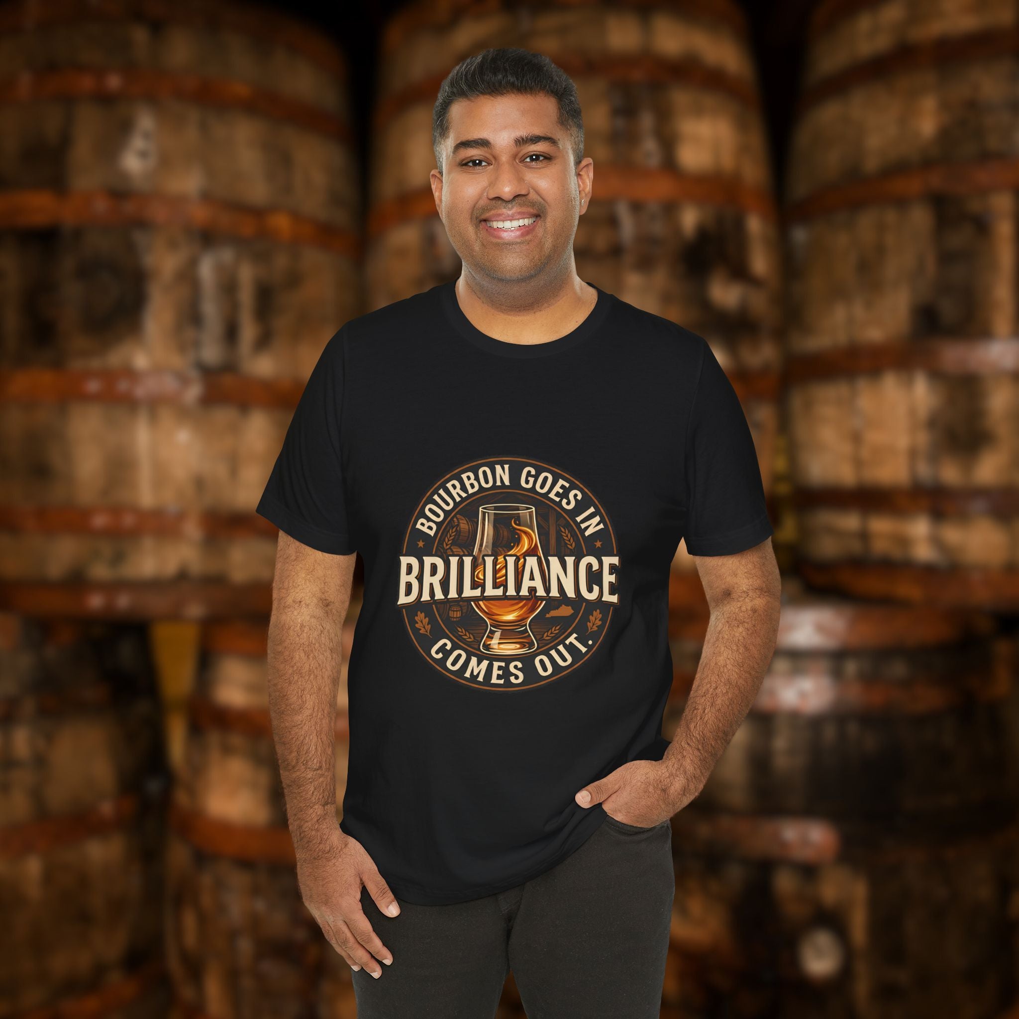 Bourbon Goes In Brilliance Comes Out T-Shirt | Kentucky Bourbon Graphic Tee