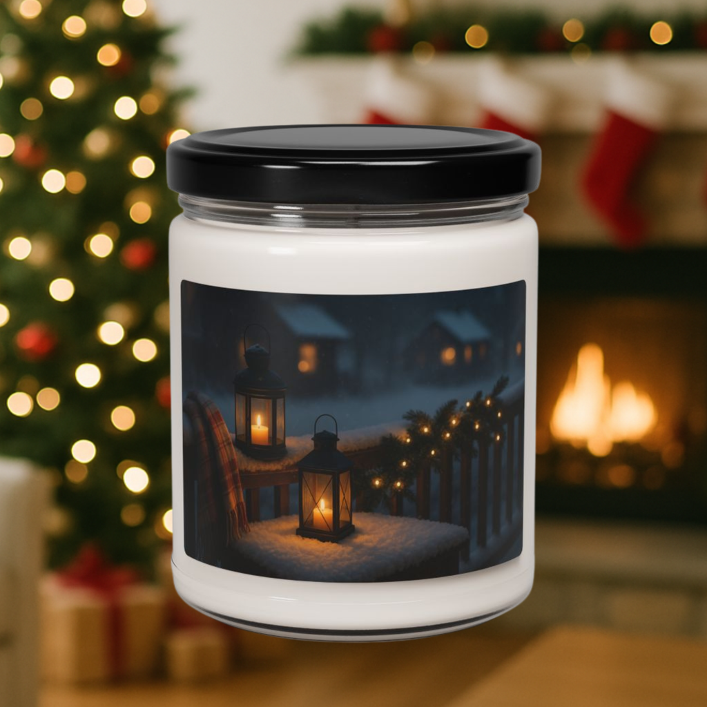 Cozy Winter Lantern Christmas Candle – Warm Glow Holiday Home Decor