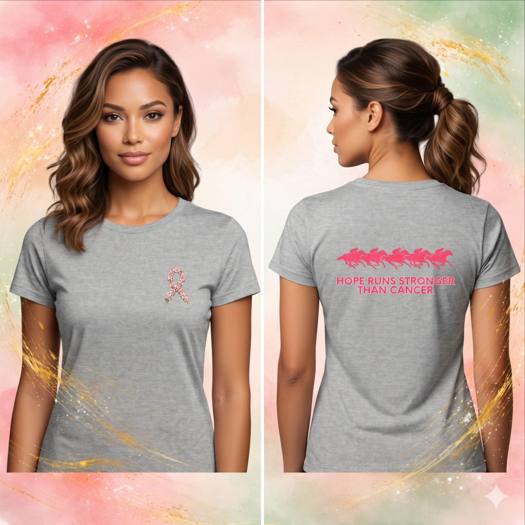 Women’s Oaks Breast Cancer Awareness Softstyle Tee | Hope Runs Stronger Than Cancer Shirt