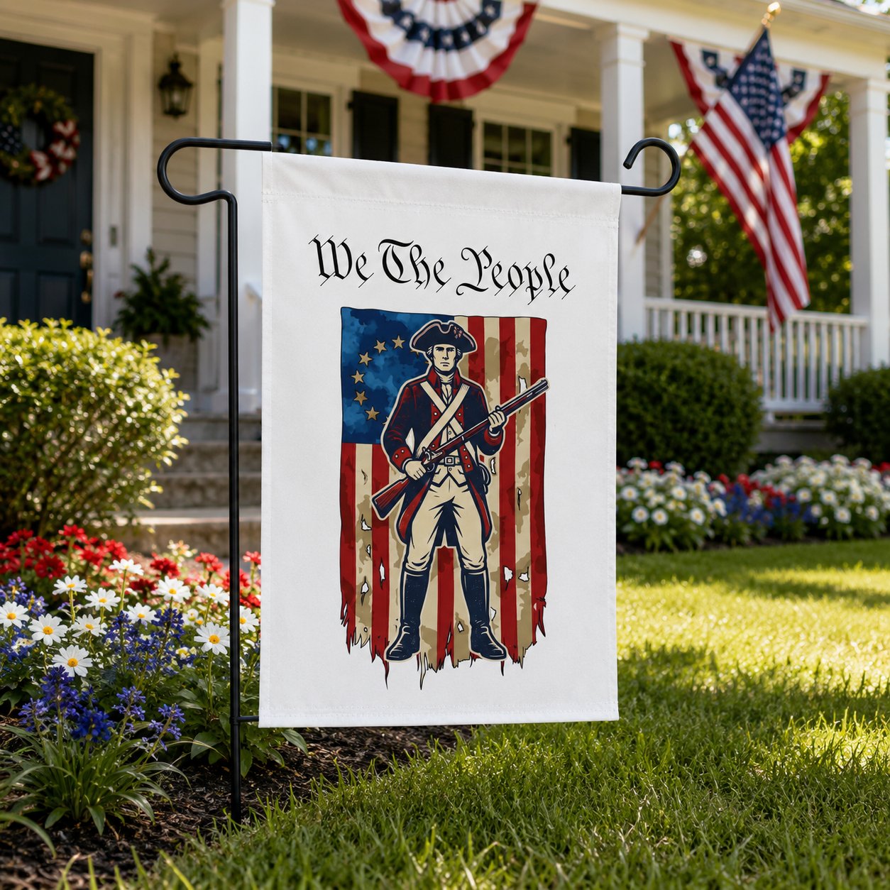 Revolutionary Soldier 4th of July T-Shirt | Vintage American Flag Patriotic Tee