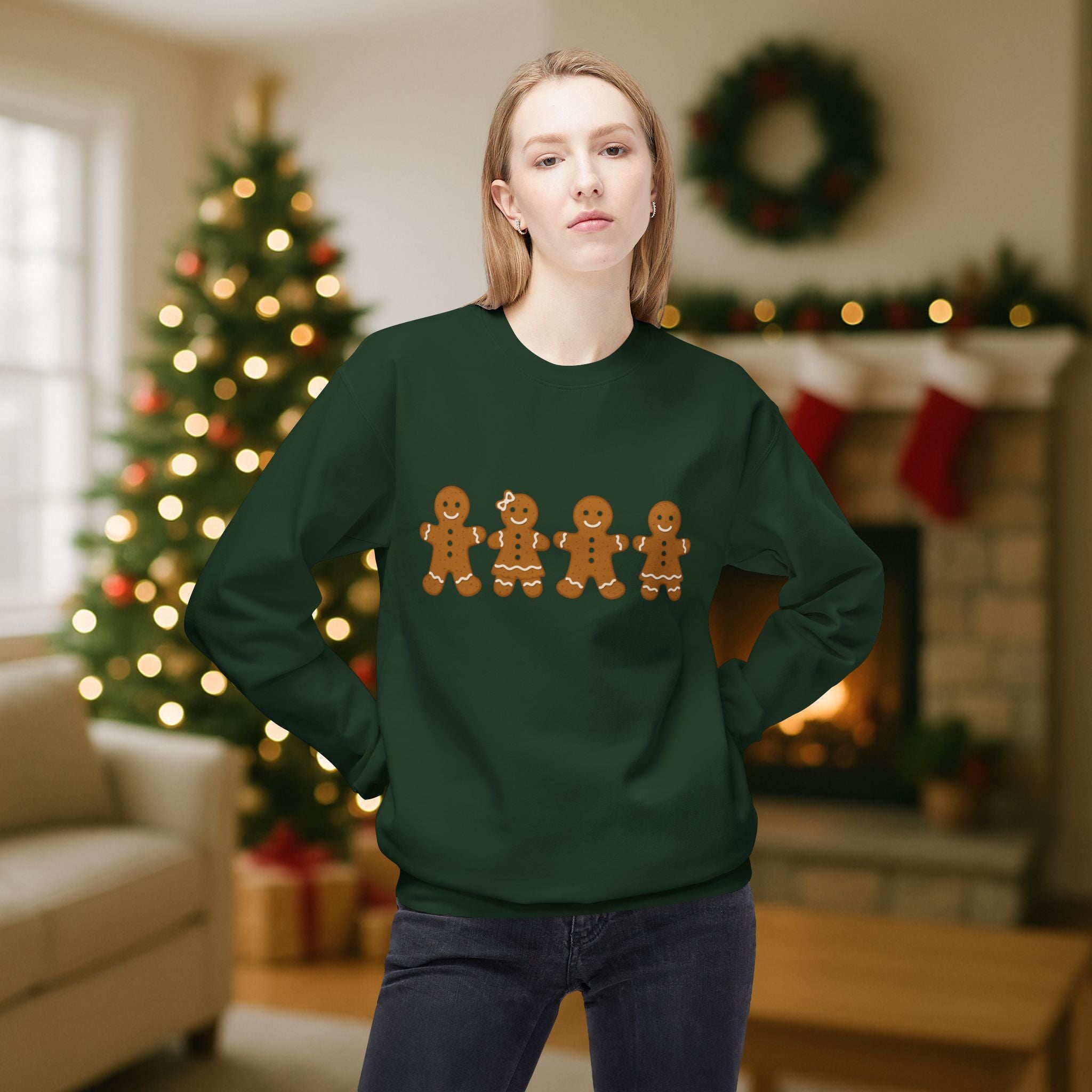 Gingerbread Family Christmas Sweatshirt – Cute Holiday Cookie Crewneck | Festive Matching Family Christmas Sweater