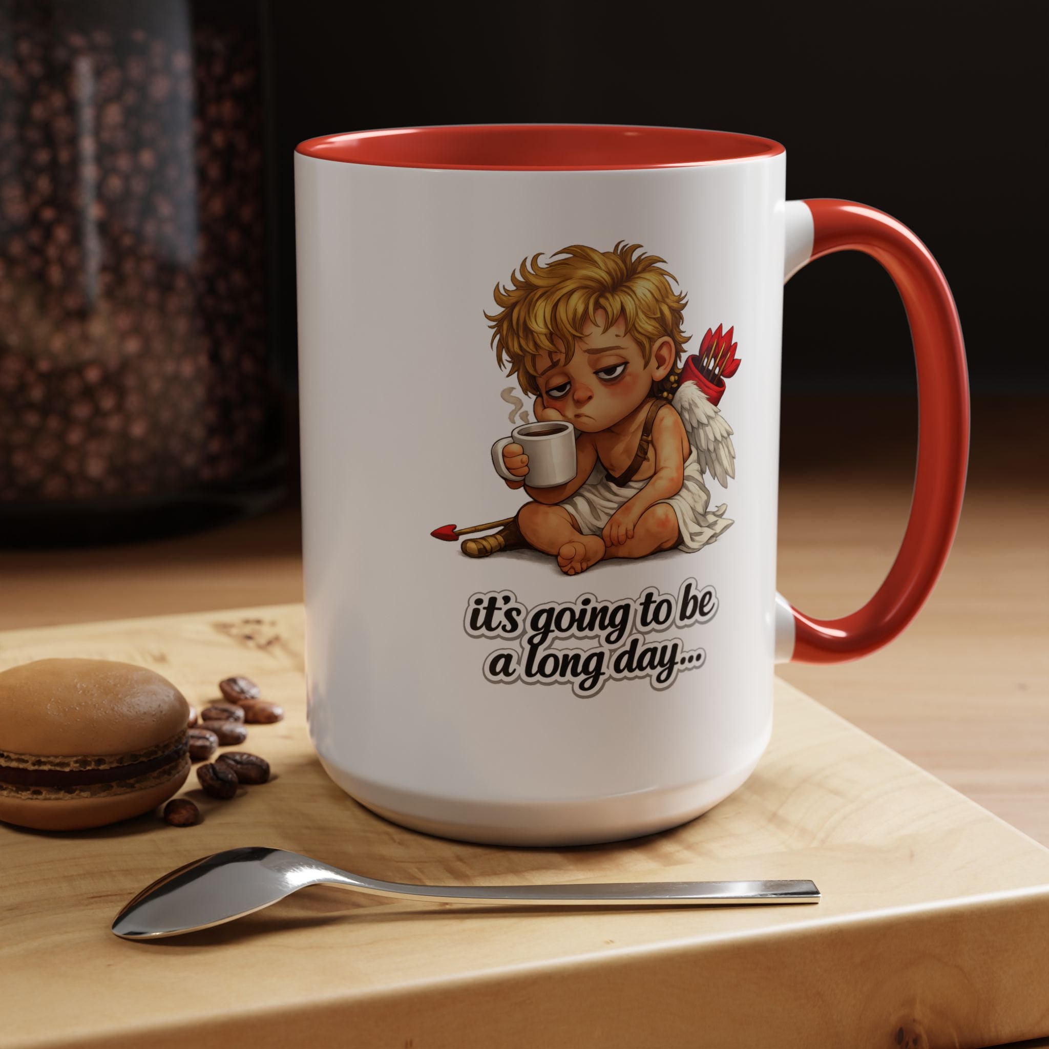 It’s Going to Be a Long Day Cupid Coffee Mug – Funny Valentine’s Day Coffee Lover Gift