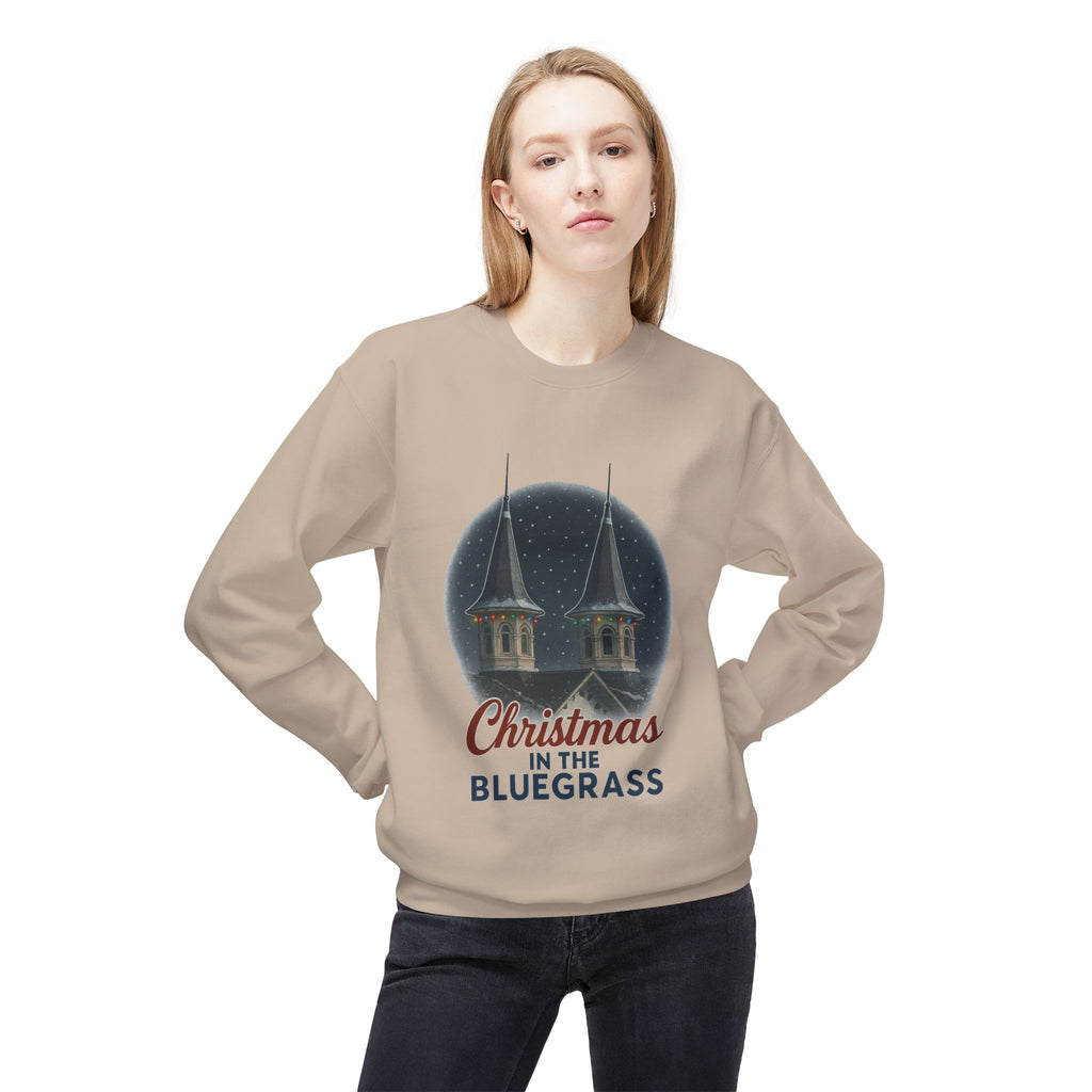 🎄 Christmas in the Bluegrass Sweatshirt – Churchill Downs Twin Spires Holiday Design