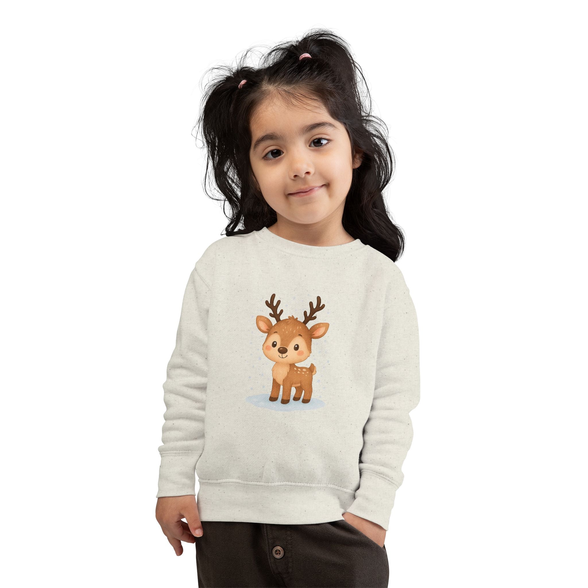 Cute Reindeer Toddler Christmas Sweatshirt – Cozy Holiday Pullover for Kids