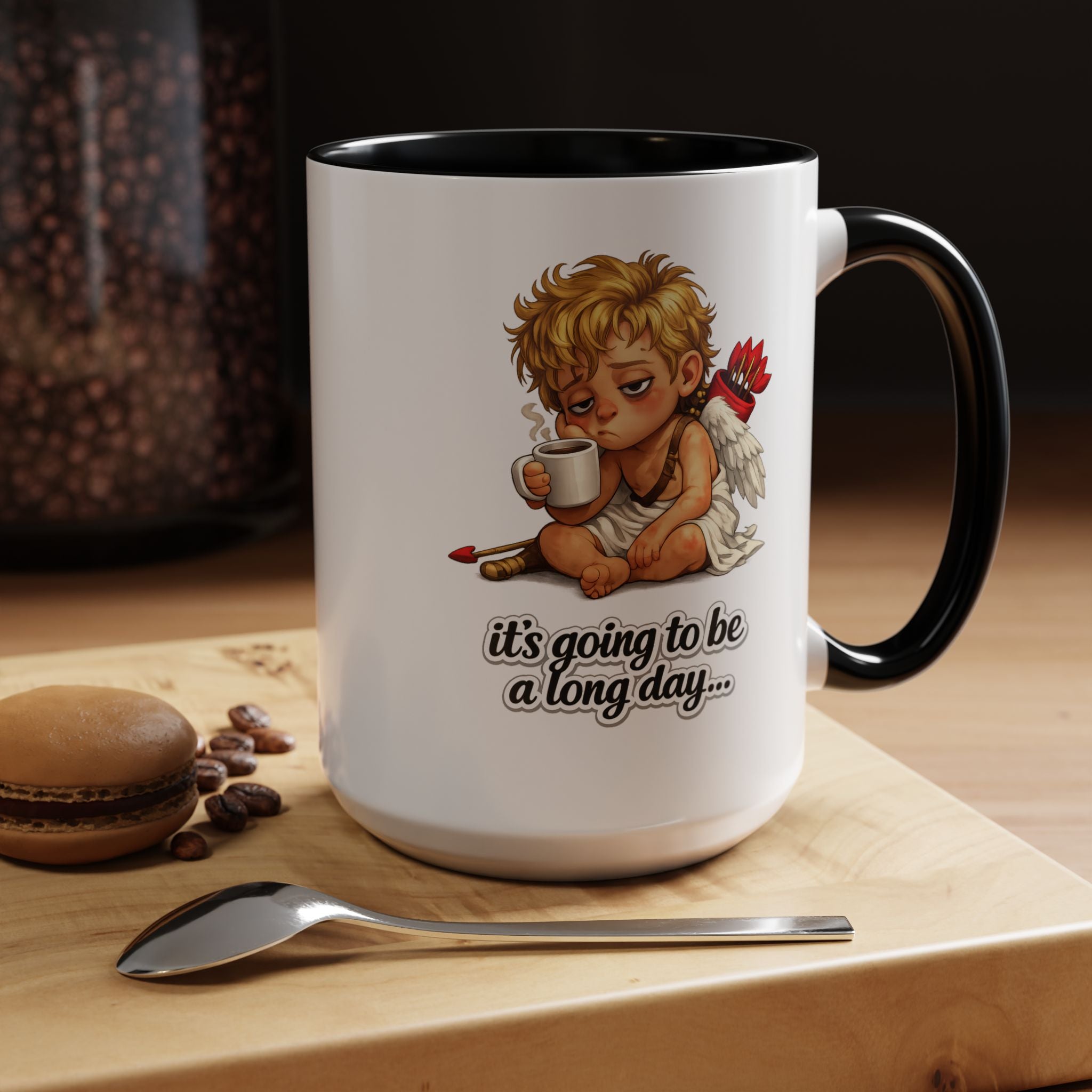 It’s Going to Be a Long Day Cupid Coffee Mug – Funny Valentine’s Day Coffee Lover Gift