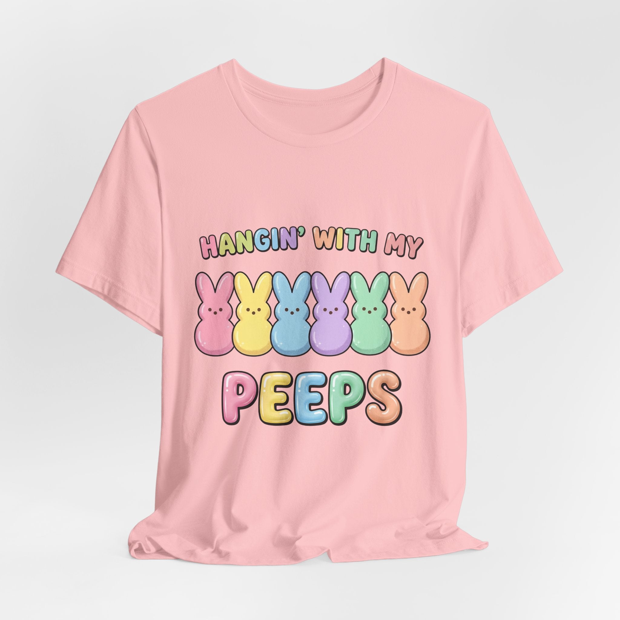 Hangin’ With My Peeps Easter T-Shirt | Cute Pastel Bunny Shirt