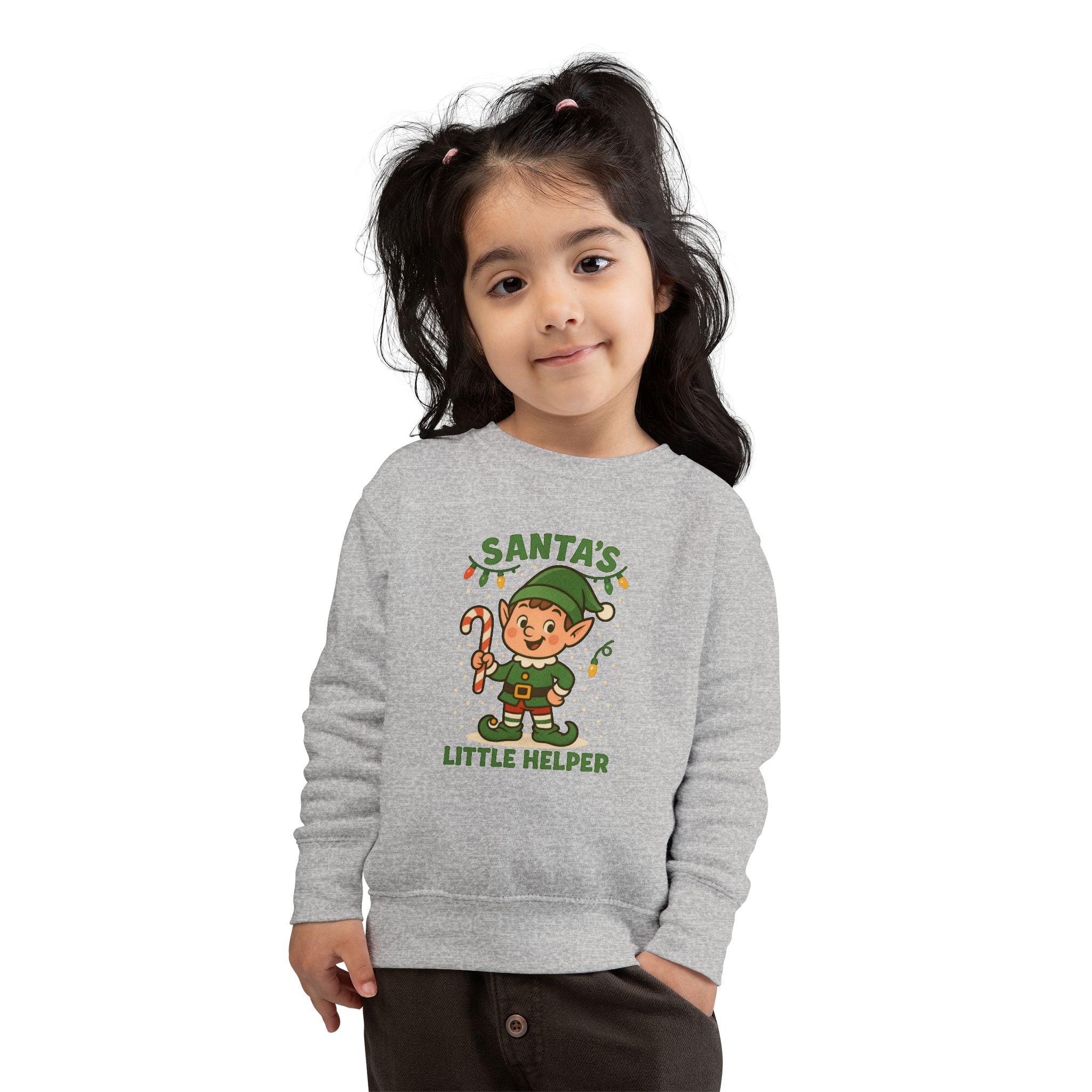 Santa’s Little Helper Toddler Christmas Sweatshirt – Cute Elf Holiday Pullover