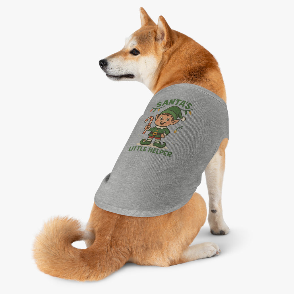 Santa’s Little Helper Dog Christmas Shirt – Cute Holiday Elf Pet Tank Top