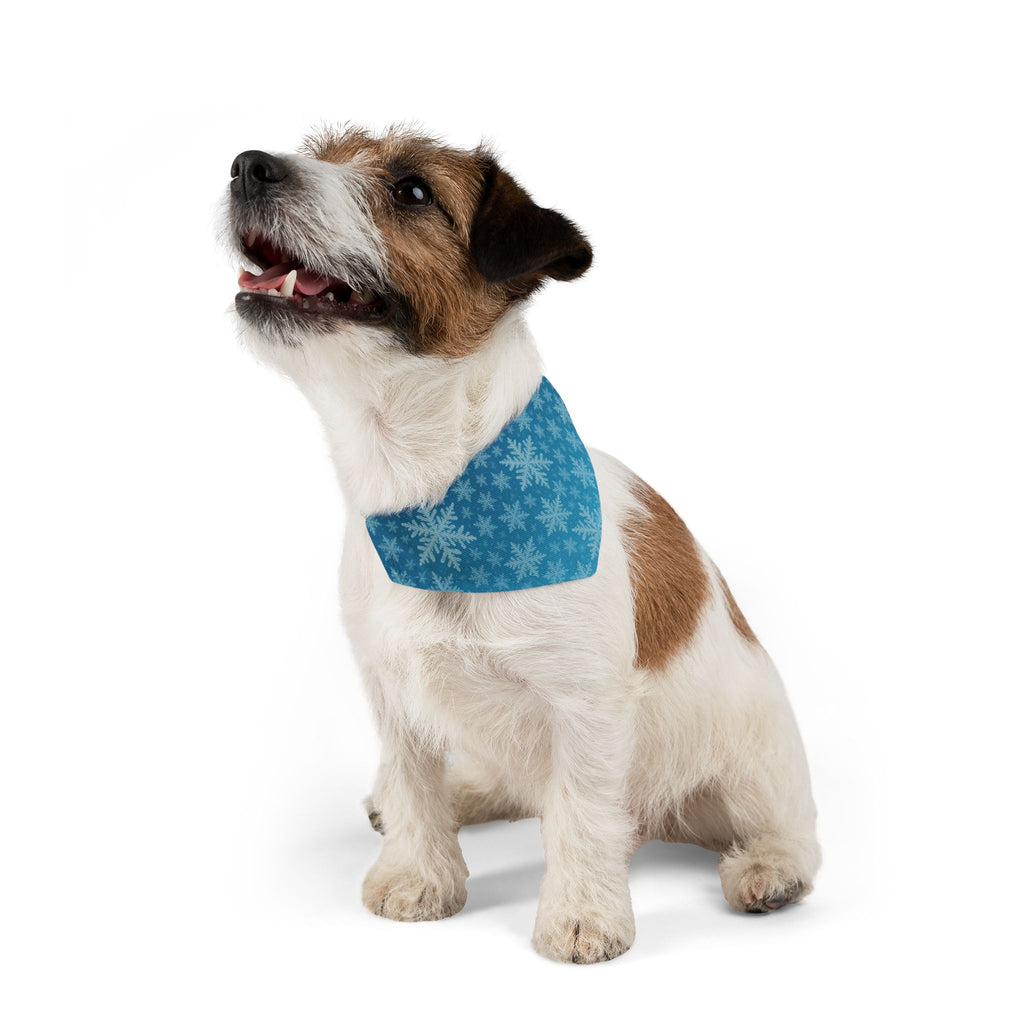 ❄️ Winter Snowflake Pet Bandana – Blue Frost Edition (Multiple Sizes)