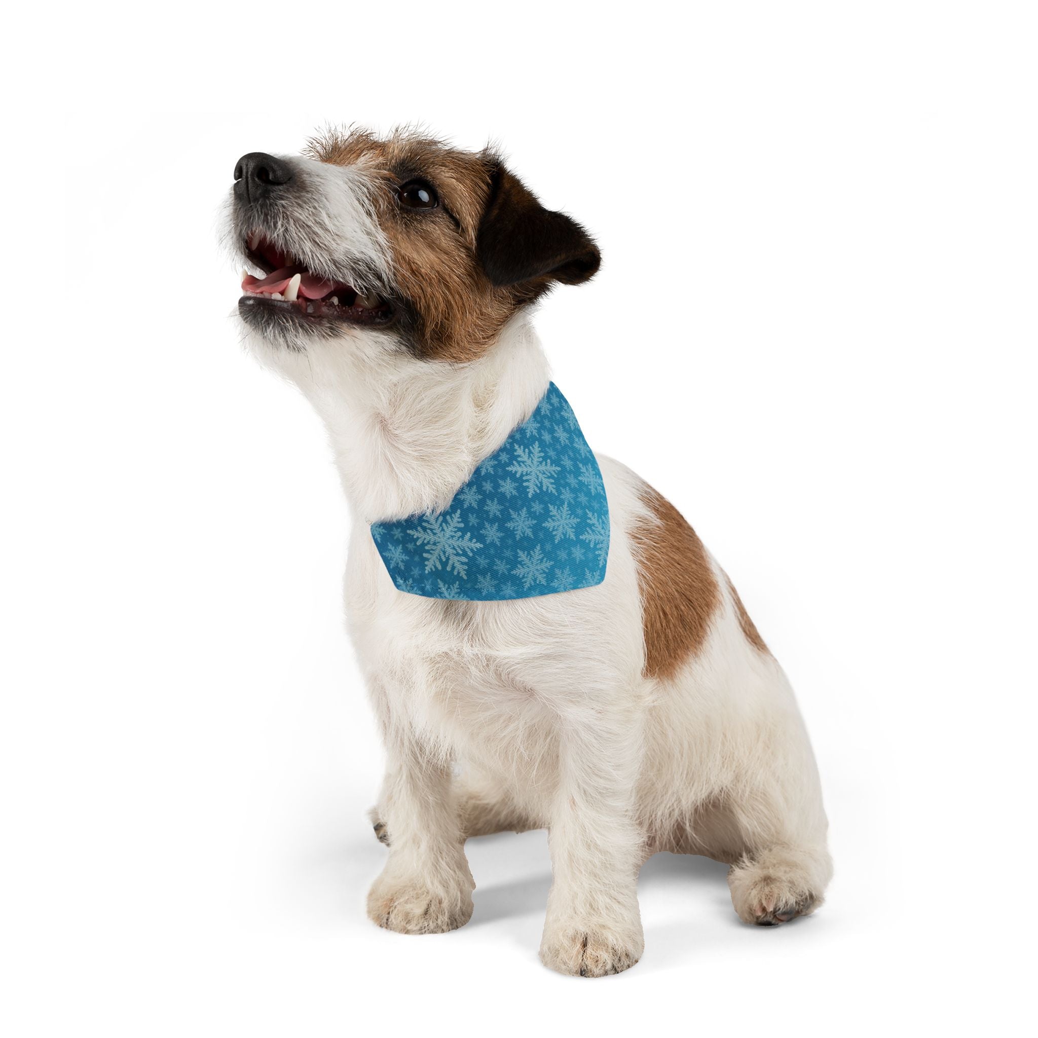 ❄️ Winter Snowflake Pet Bandana – Blue Frost Edition (Multiple Sizes)