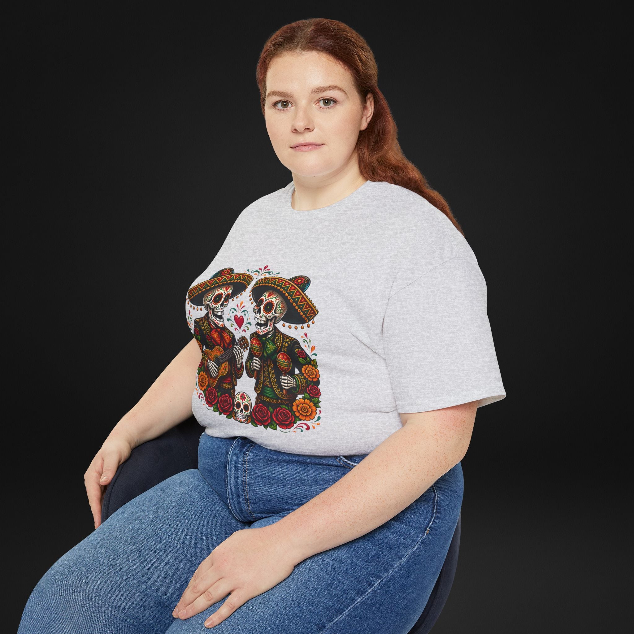 Cinco De Mayo Sugar Skull Mariachi T-Shirt | Dia de los Muertos Inspired Fiesta Tee