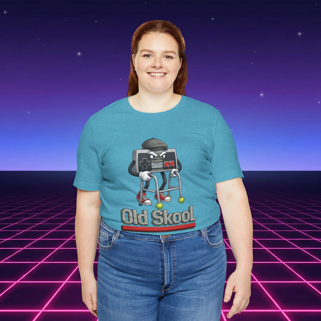 Old Skool Retro Gaming T-Shirt – Vintage Controller Grandpa Gamer Graphic Tee