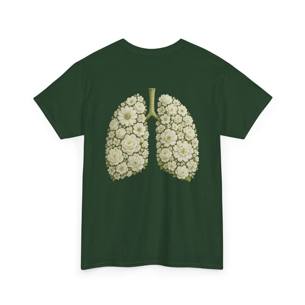 Breathe Hope – White Flower Lung Cancer Awareness T-Shirt