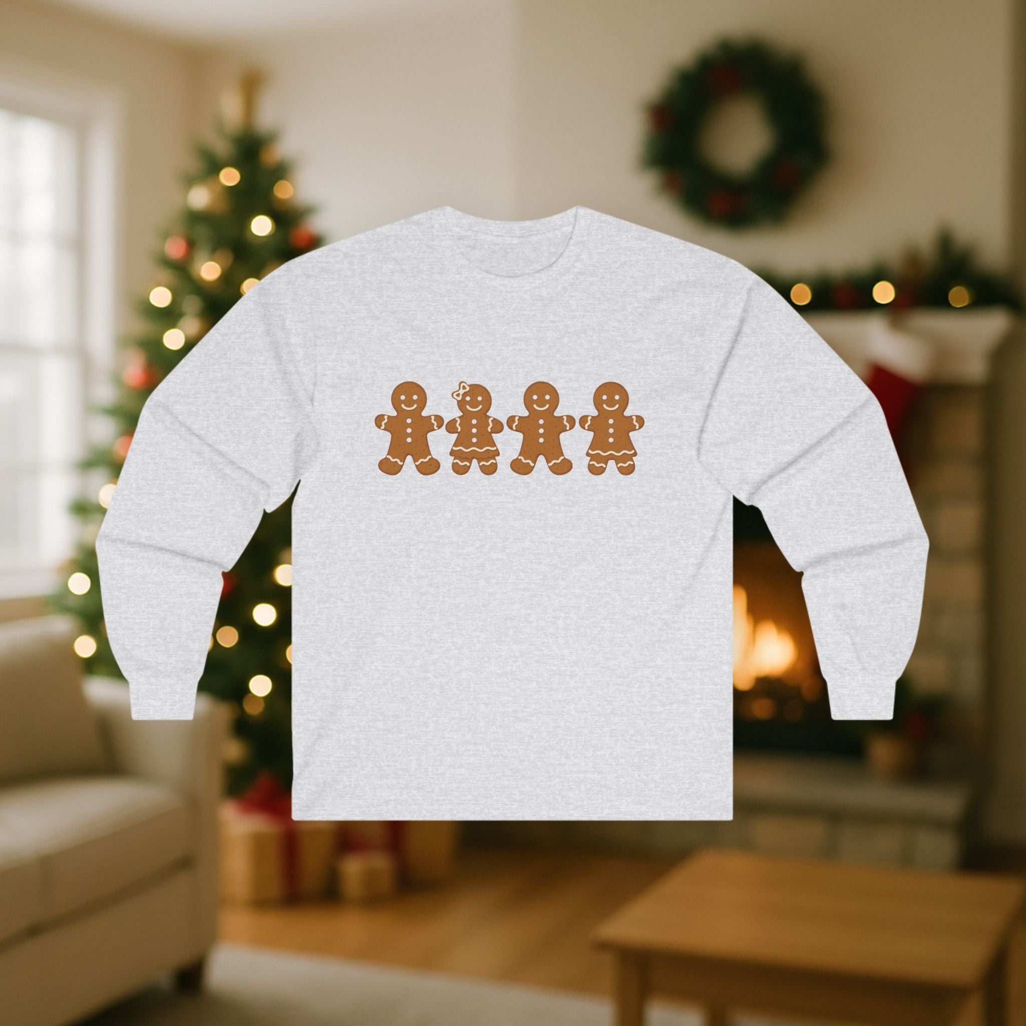 Gingerbread Family Christmas Long Sleeve Shirt – Cute Holiday Cookie Design | Festive Matching Family Christmas Tee