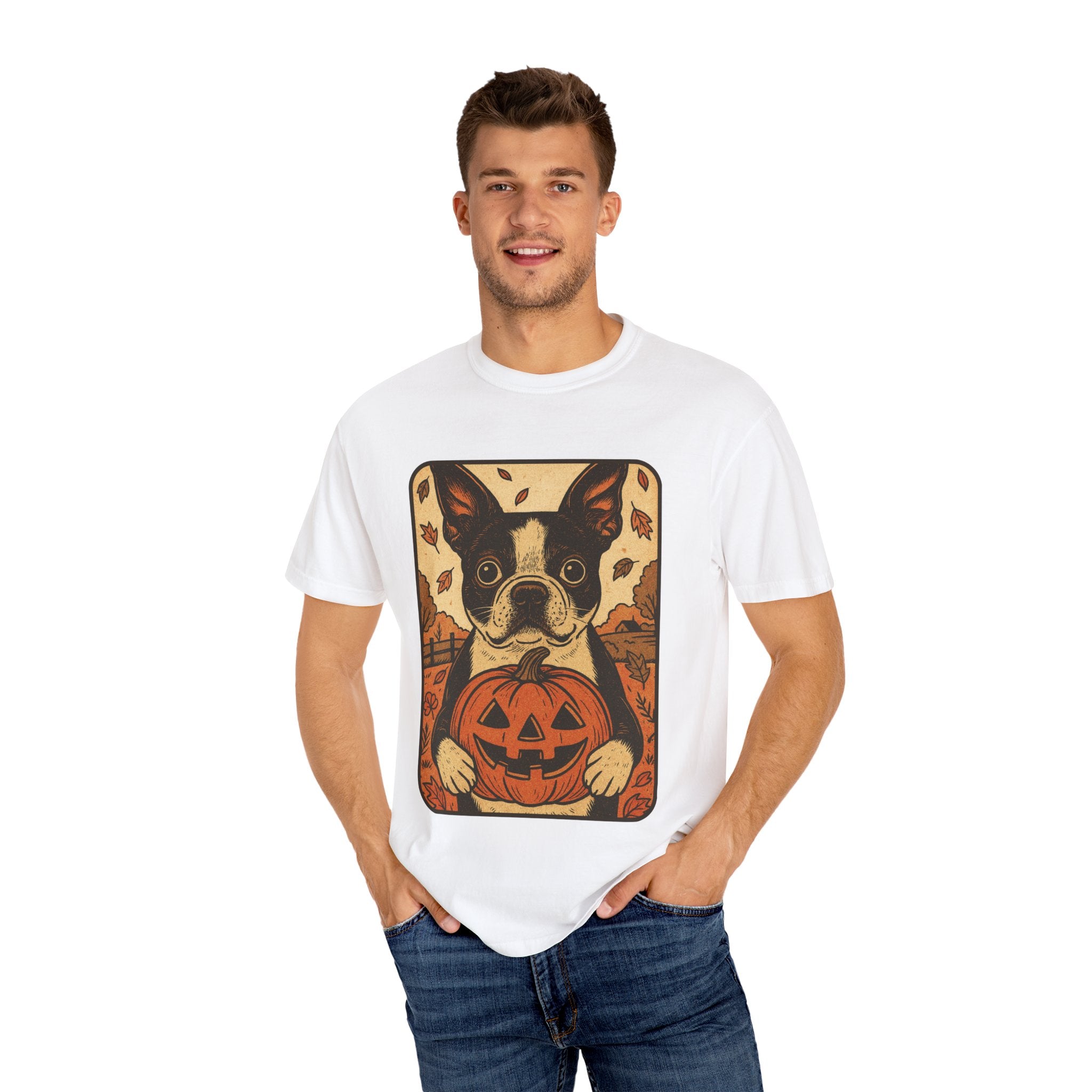 Boston Terrier Pumpkin Pals – Vintage Halloween Tee